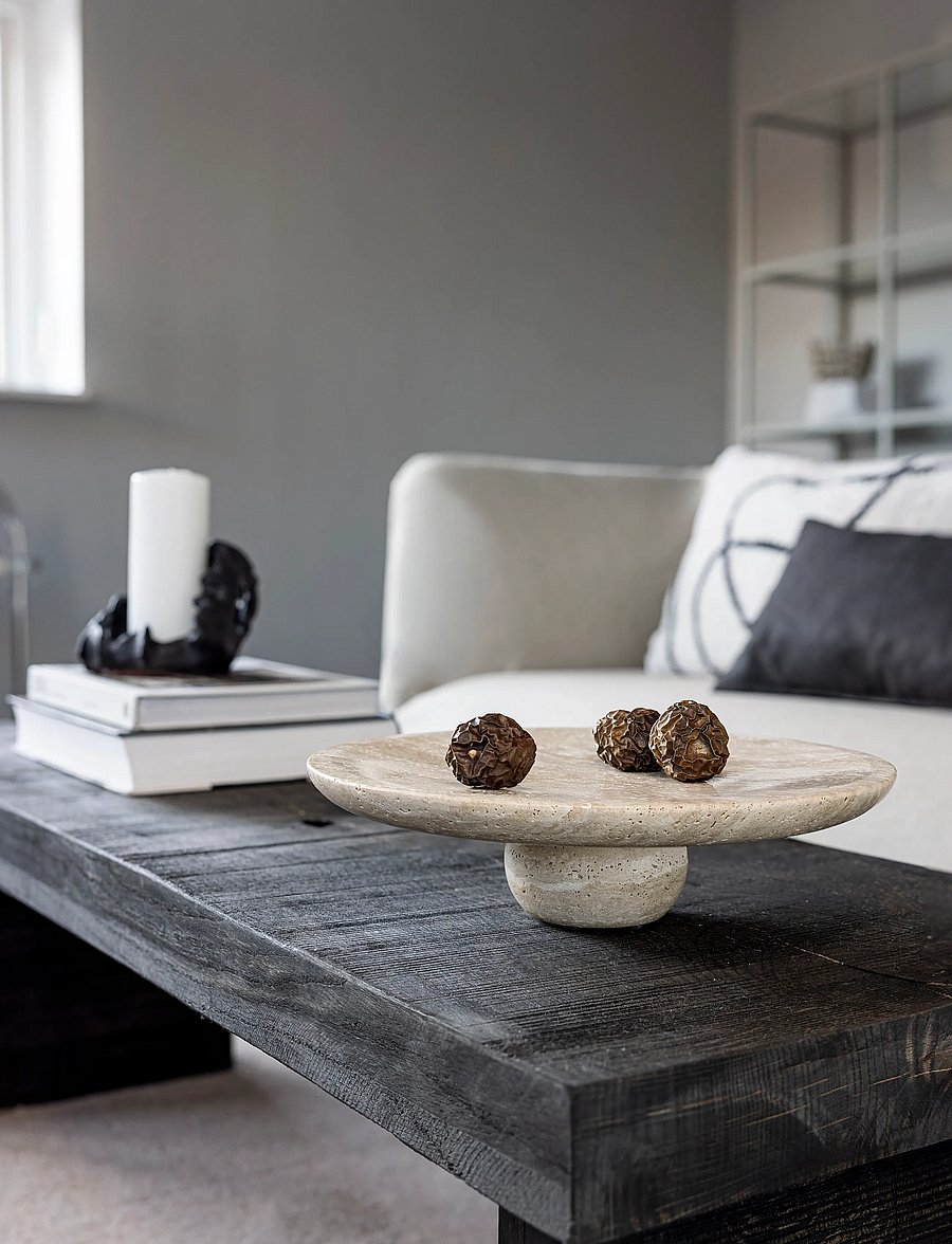 Mette Ditmer - TRAVERTINE pedestal - dekoratīvās paplātes - linen - 0