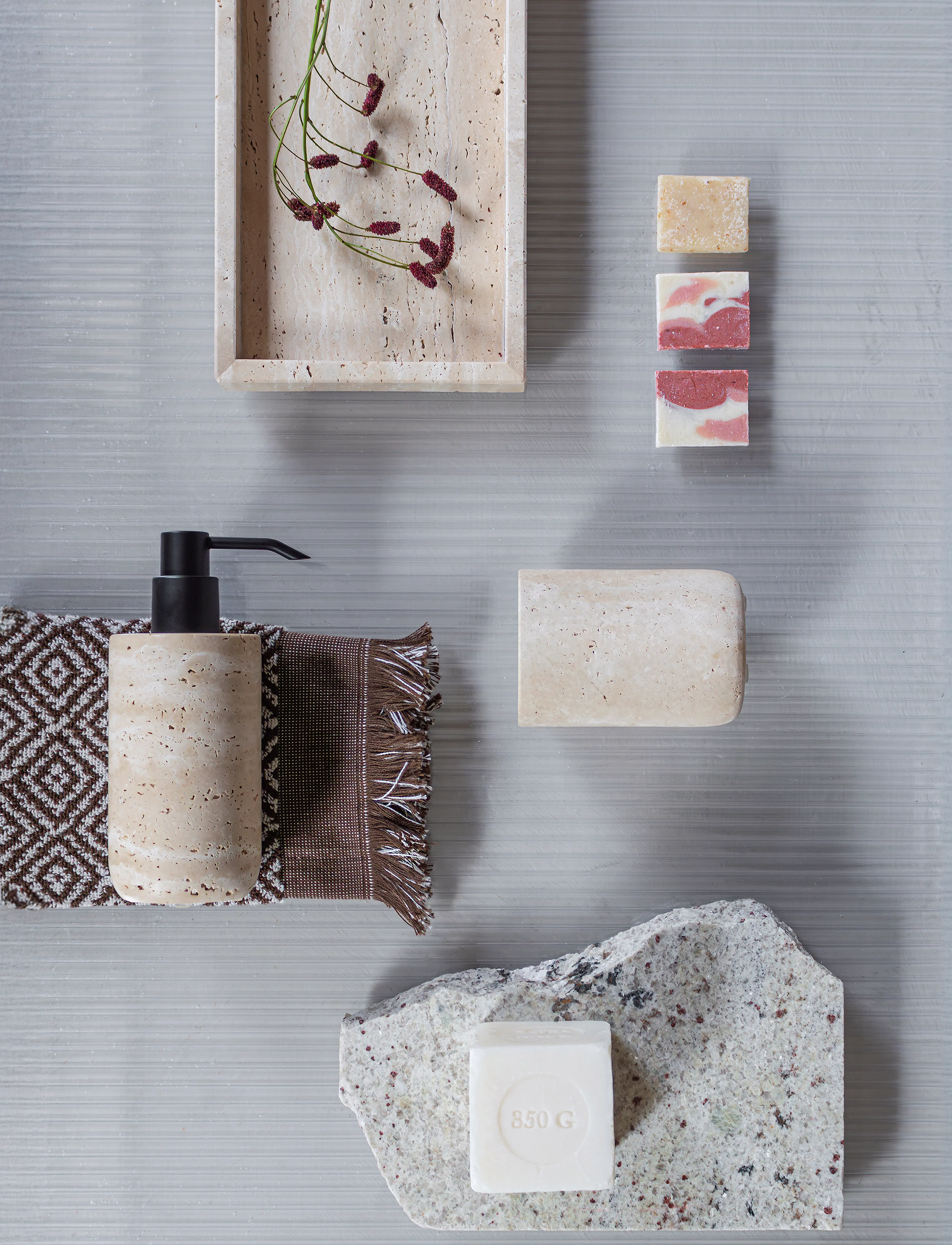 Mette Ditmer - TRAVERTINE deco tray - linen - 5