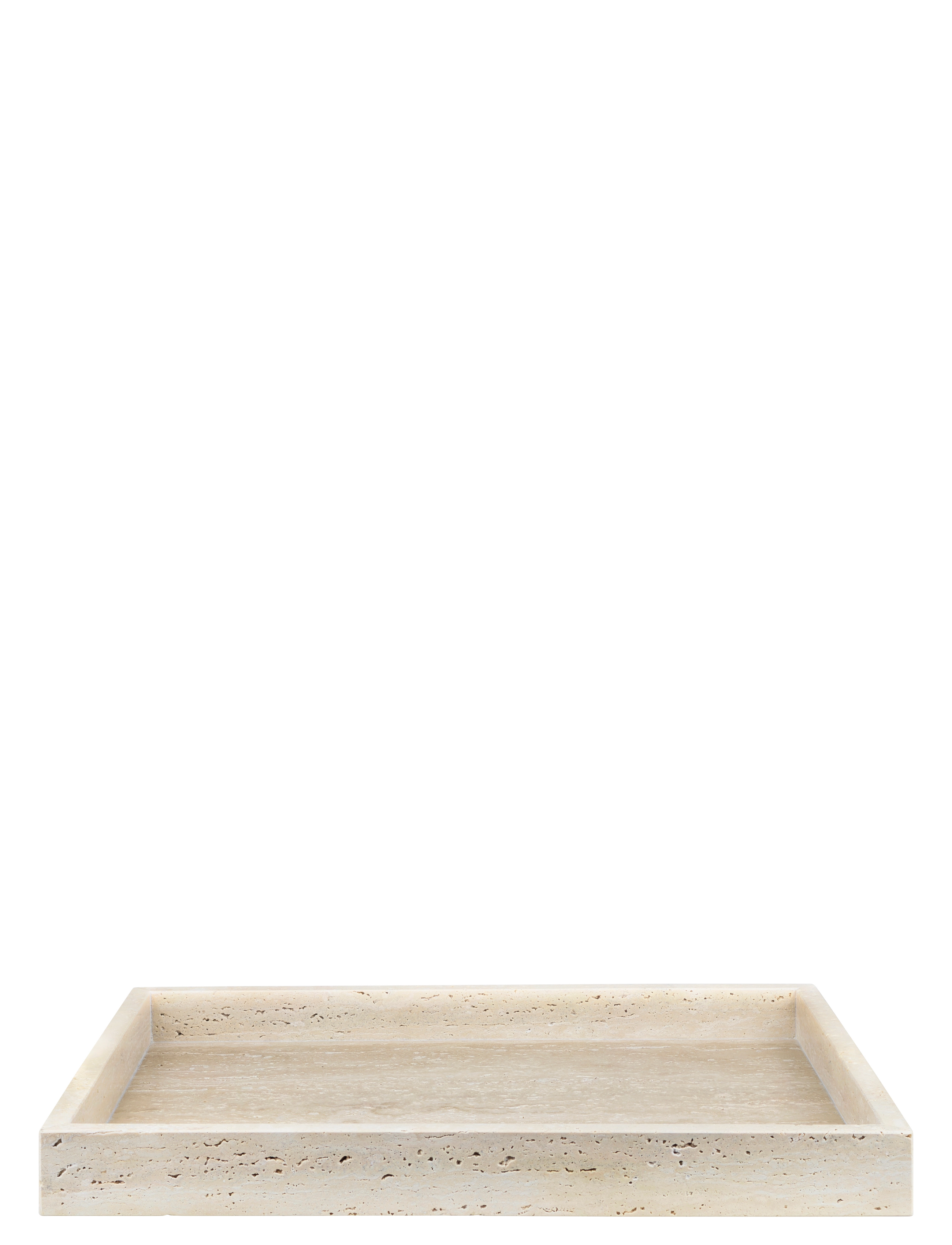 Mette Ditmer Travertine Tray, Decorative Platters, Beige, Str: ONE SIZE