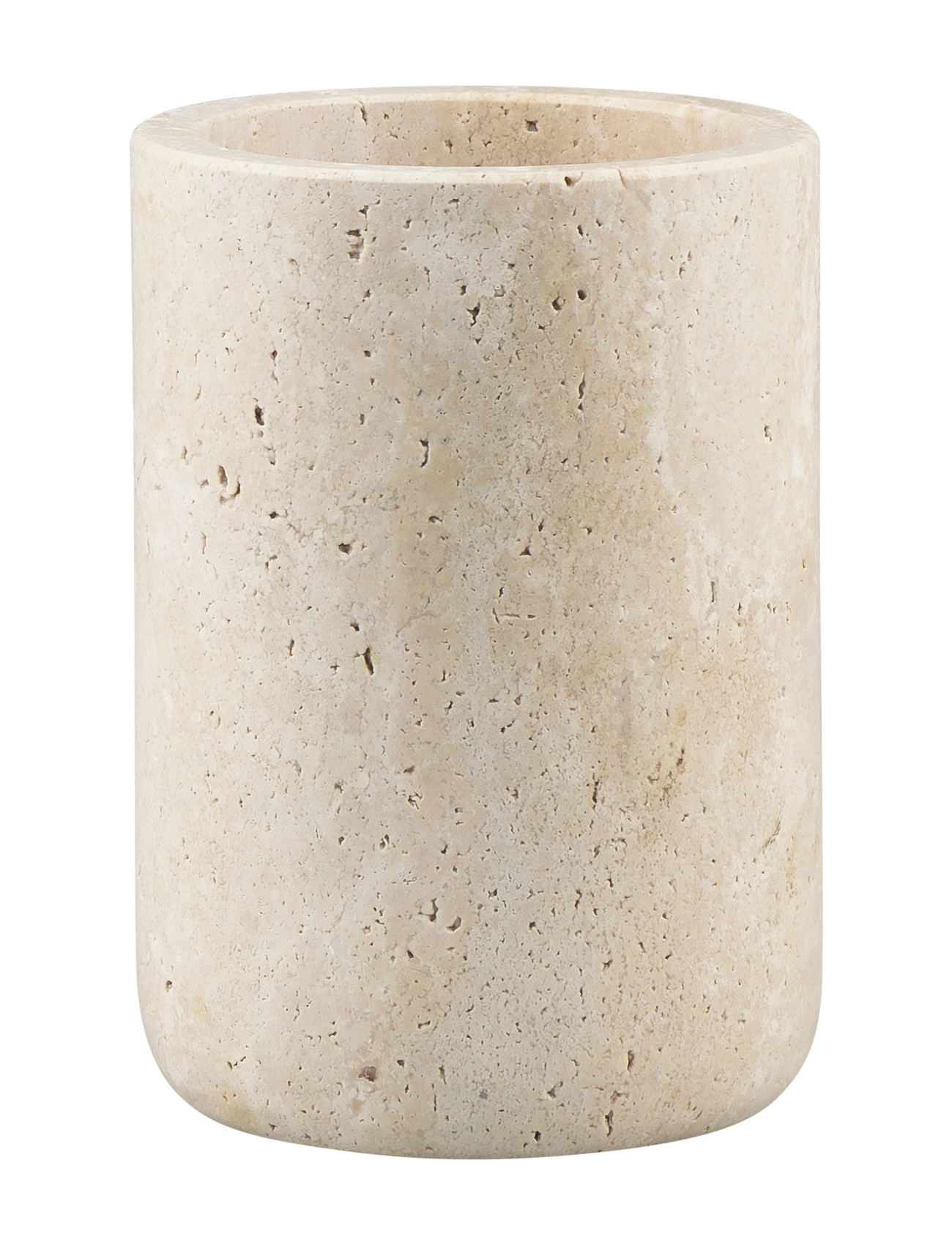 Mette Ditmer Travertine Toothbrush Holder, Tandbørsteholder, Beige, Str: Ø7.5X H10CM