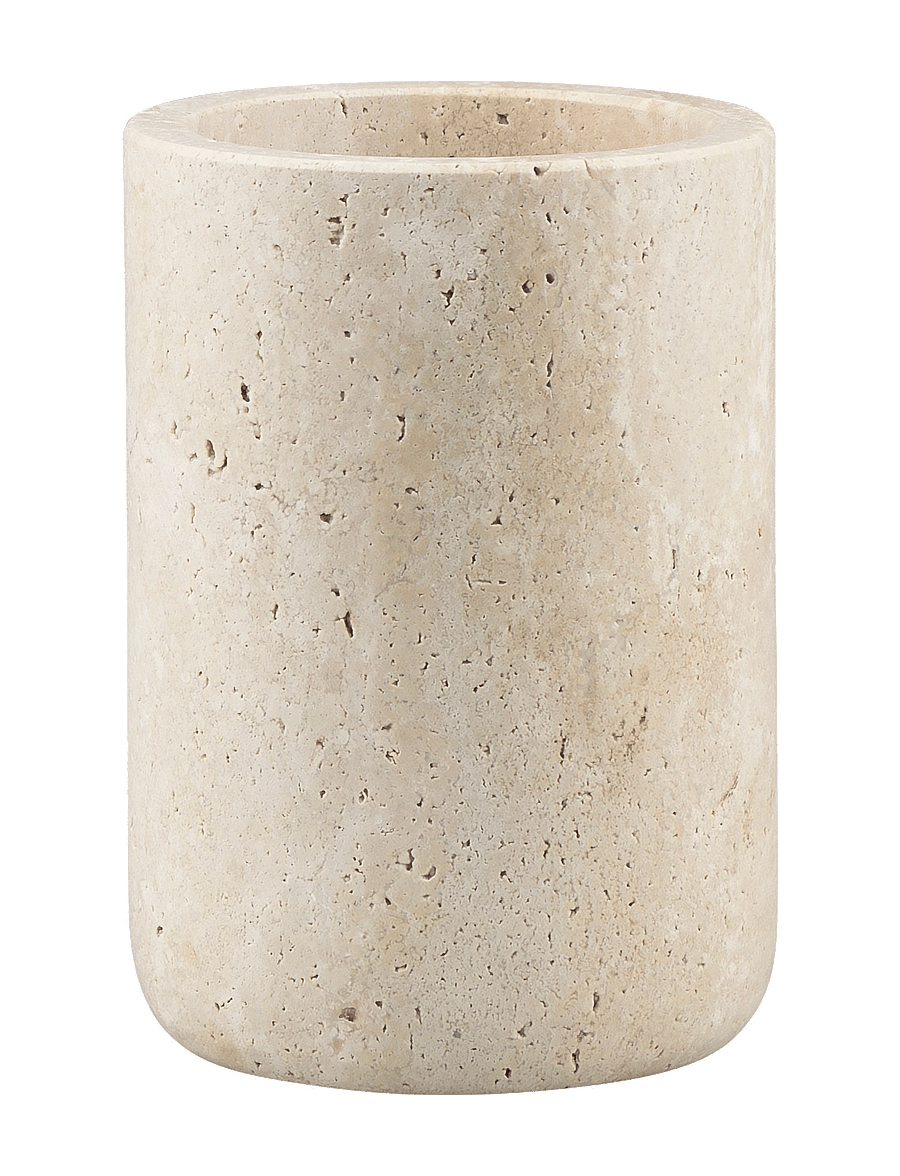 Mette Ditmer - TRAVERTINE toothbrush holder - linen - 0