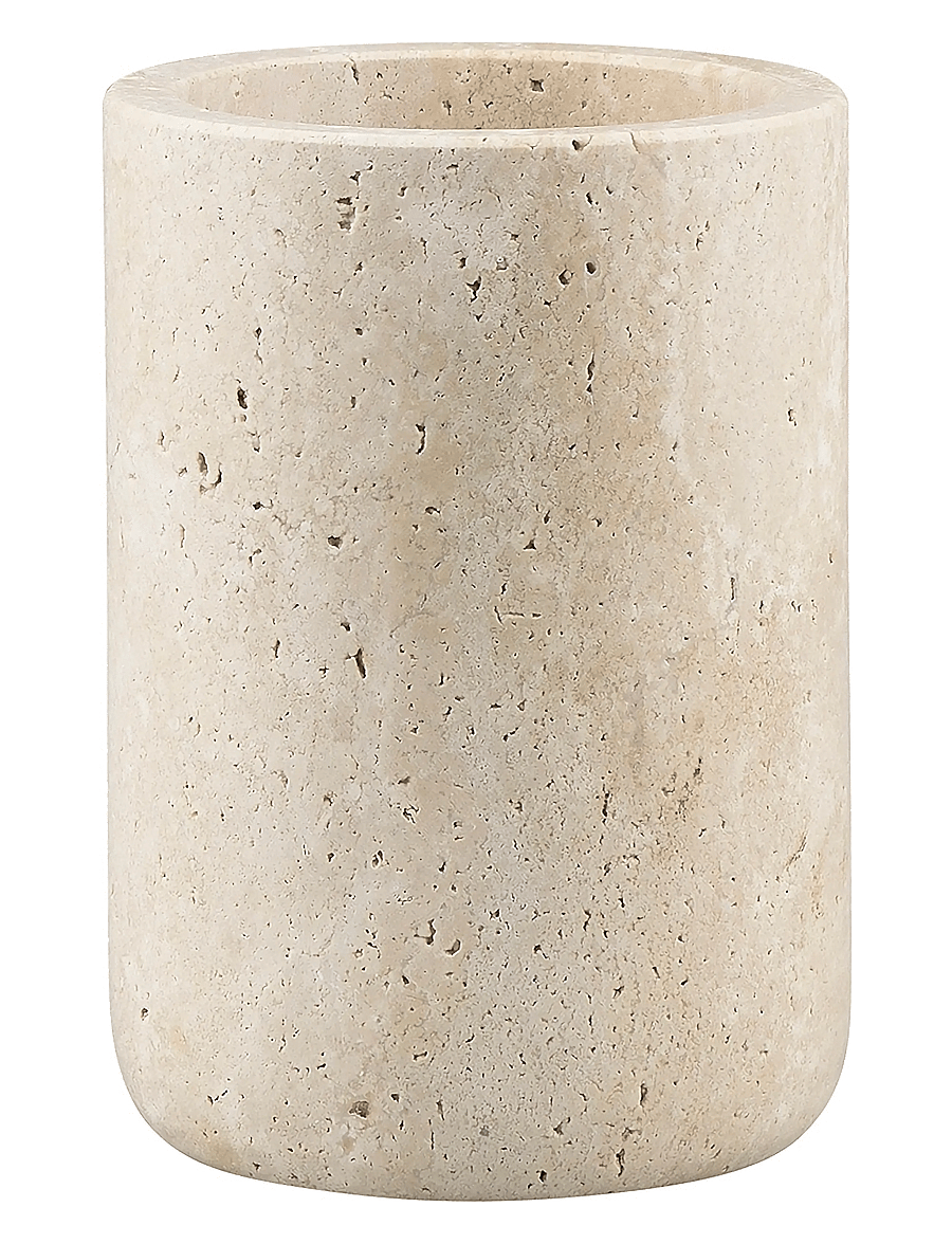 Mette Ditmer - TRAVERTINE toothbrush holder - linen - 1
