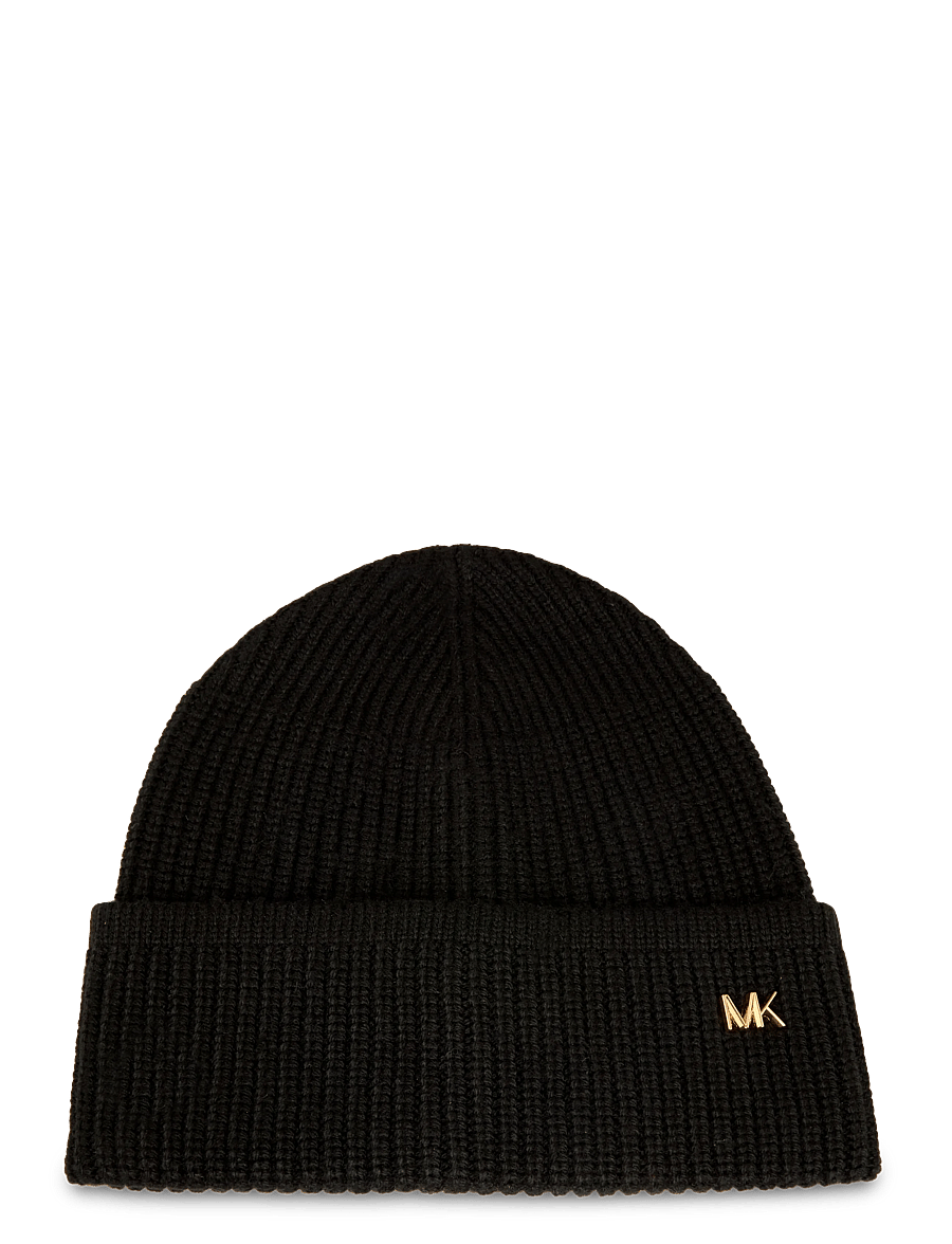 Michael Kors Accessories - BEVELED MK RIB CUFF HAT - huer - black - 0