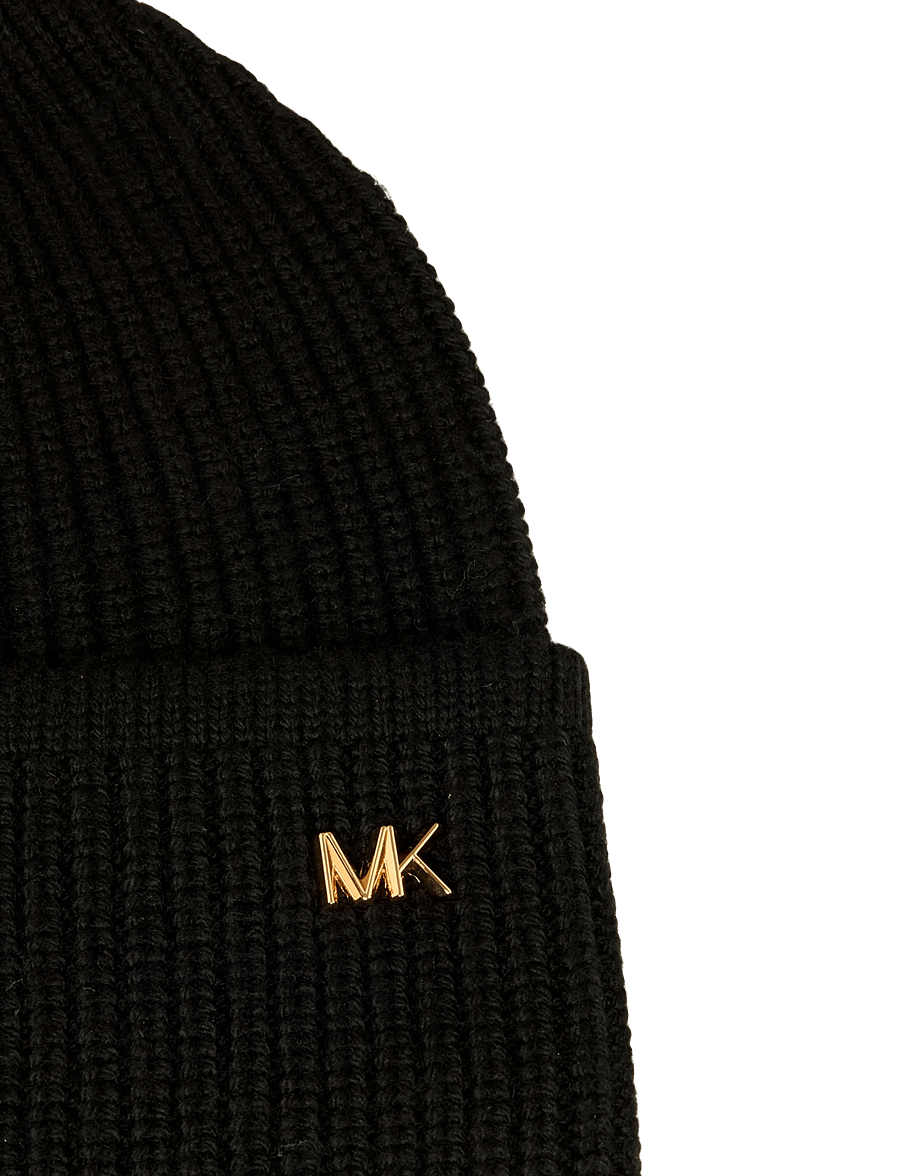 Michael Kors Accessories - BEVELED MK RIB CUFF HAT - huer - black - 2