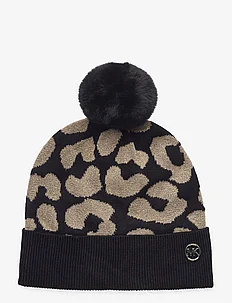 Studded metallic leopard cuff hat, Michael Kors Accessories