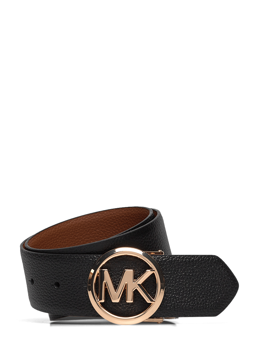 Michael Kors Accessories - Reversible pebble belt - läderskärp - black rev. to luggage/gold hw - 0