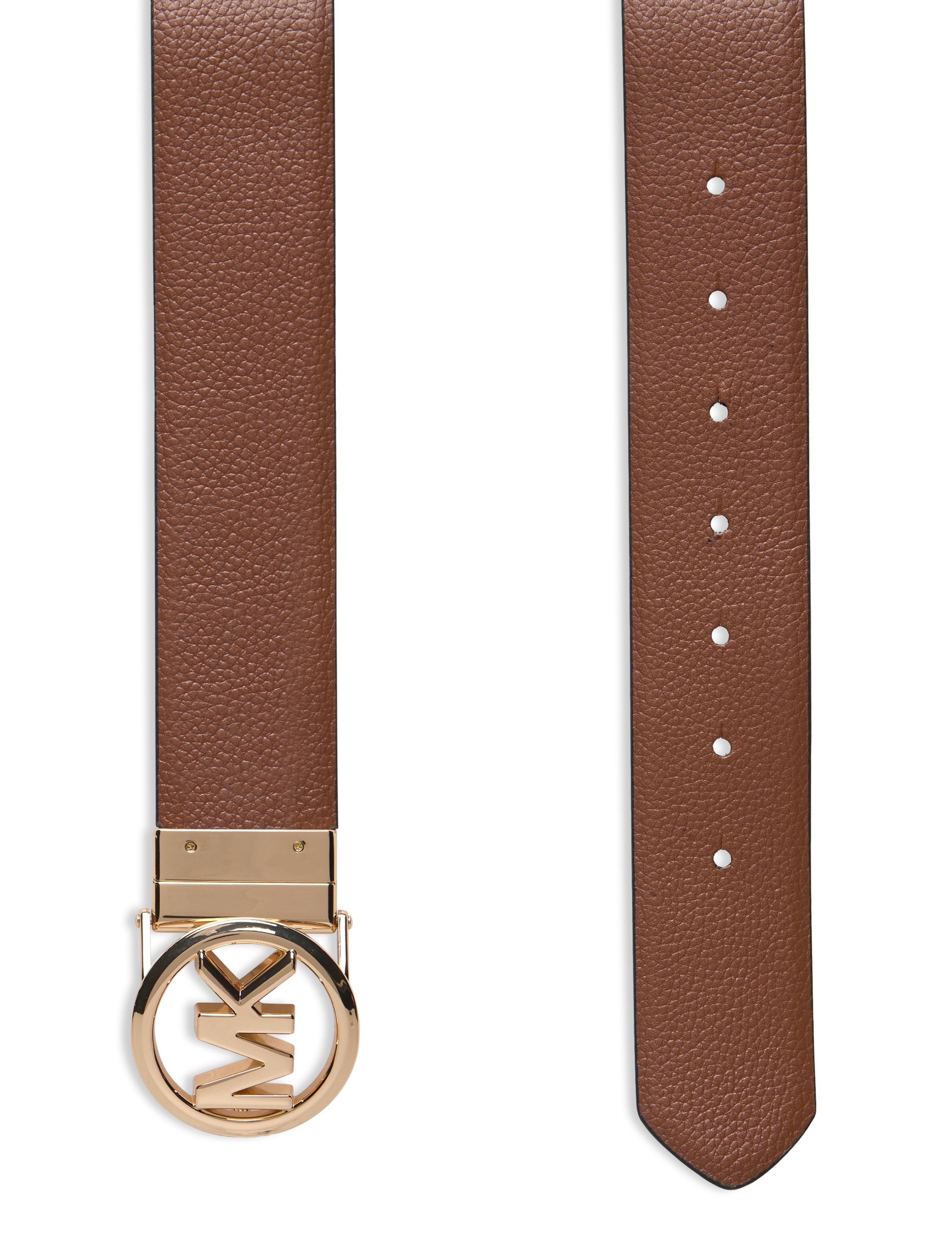 Michael Kors Accessories - Reversible pebble belt - läderskärp - black rev. to luggage/gold hw - 3