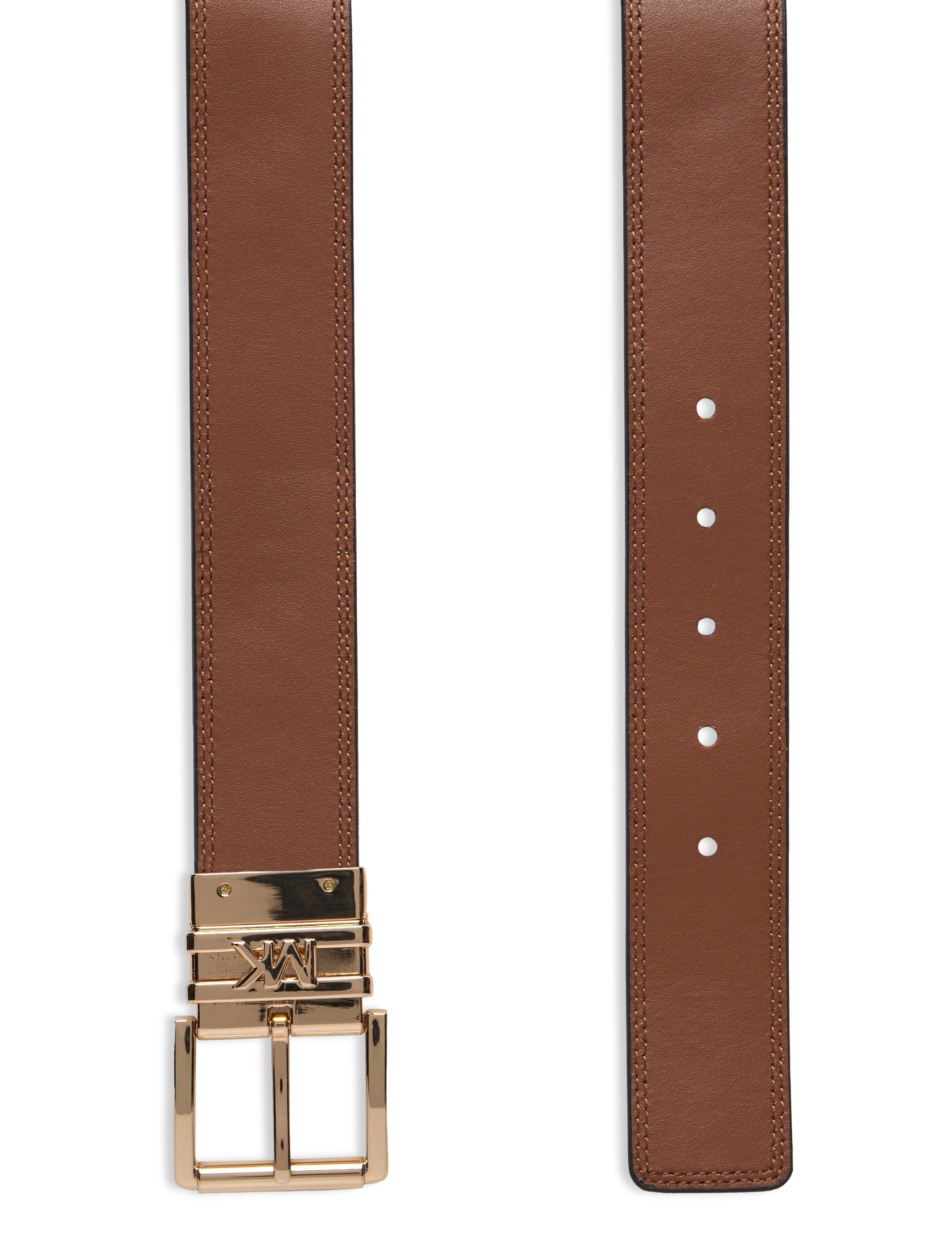 Michael Kors Accessories - 38mm Logo reversible belt - leren riemen - brown logo rev. to luggage/gold hw - 3