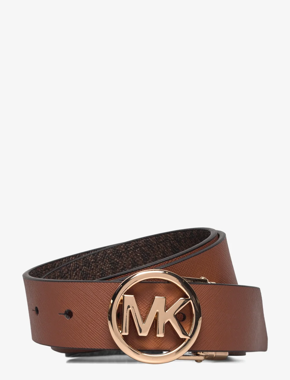 Michael Kors Accessories - 32mm Reversible saffiano belt - vardagsskärp - luggage rev. to brown logo/gold - 0