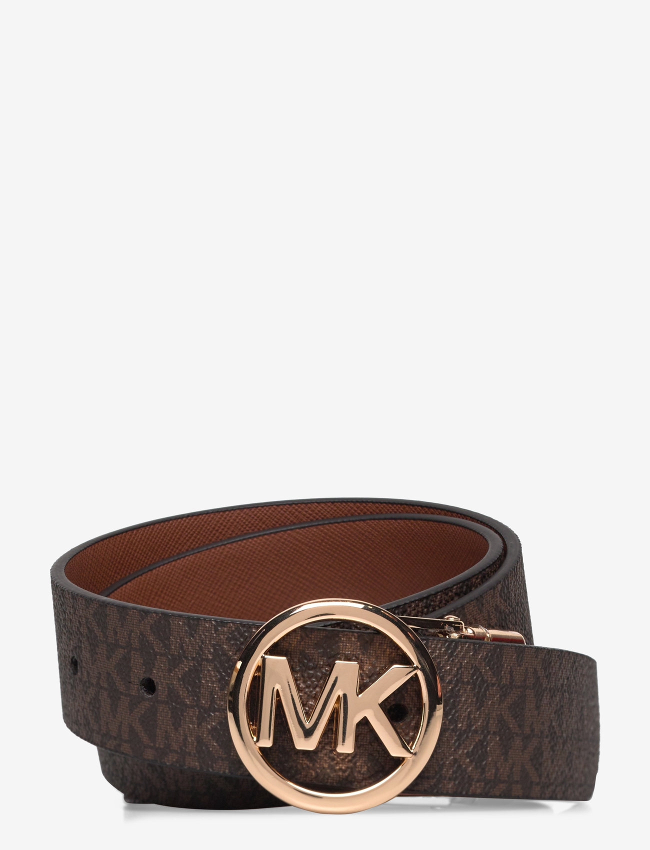 Michael Kors Accessories - 32mm Reversible saffiano belt - læderbælter - luggage rev. to brown logo/gold - 3