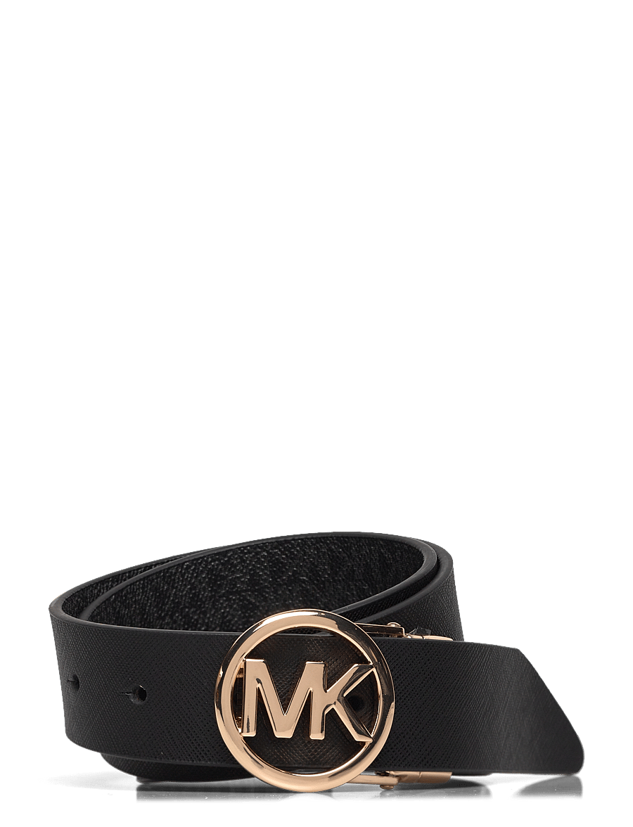 Michael Kors Accessories - 32mm Reversible saffiano belt - leðurbelti - black rev. to black logo/gold - 0
