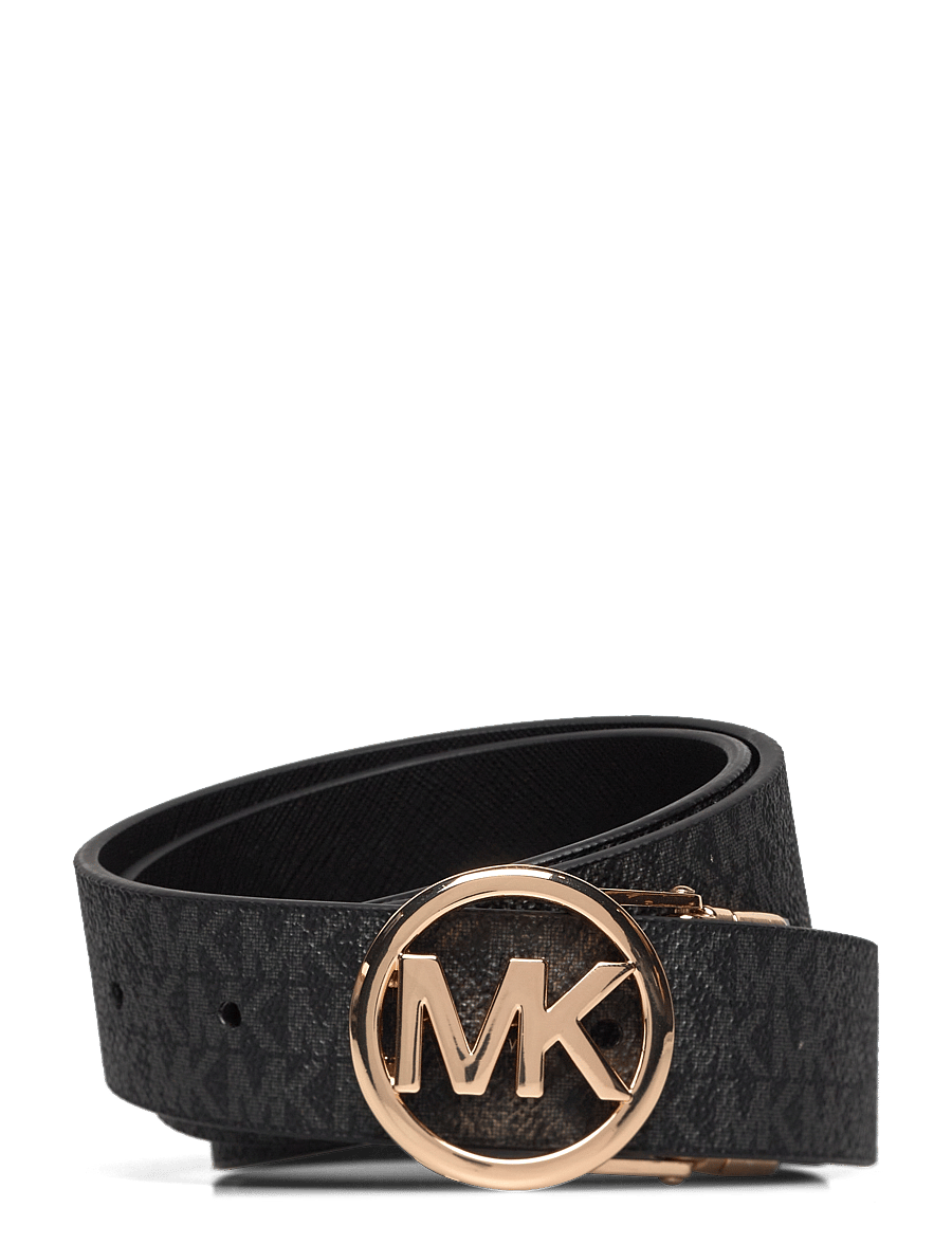 Michael Kors Accessories - 32mm Reversible saffiano belt - leðurbelti - black rev. to black logo/gold - 2