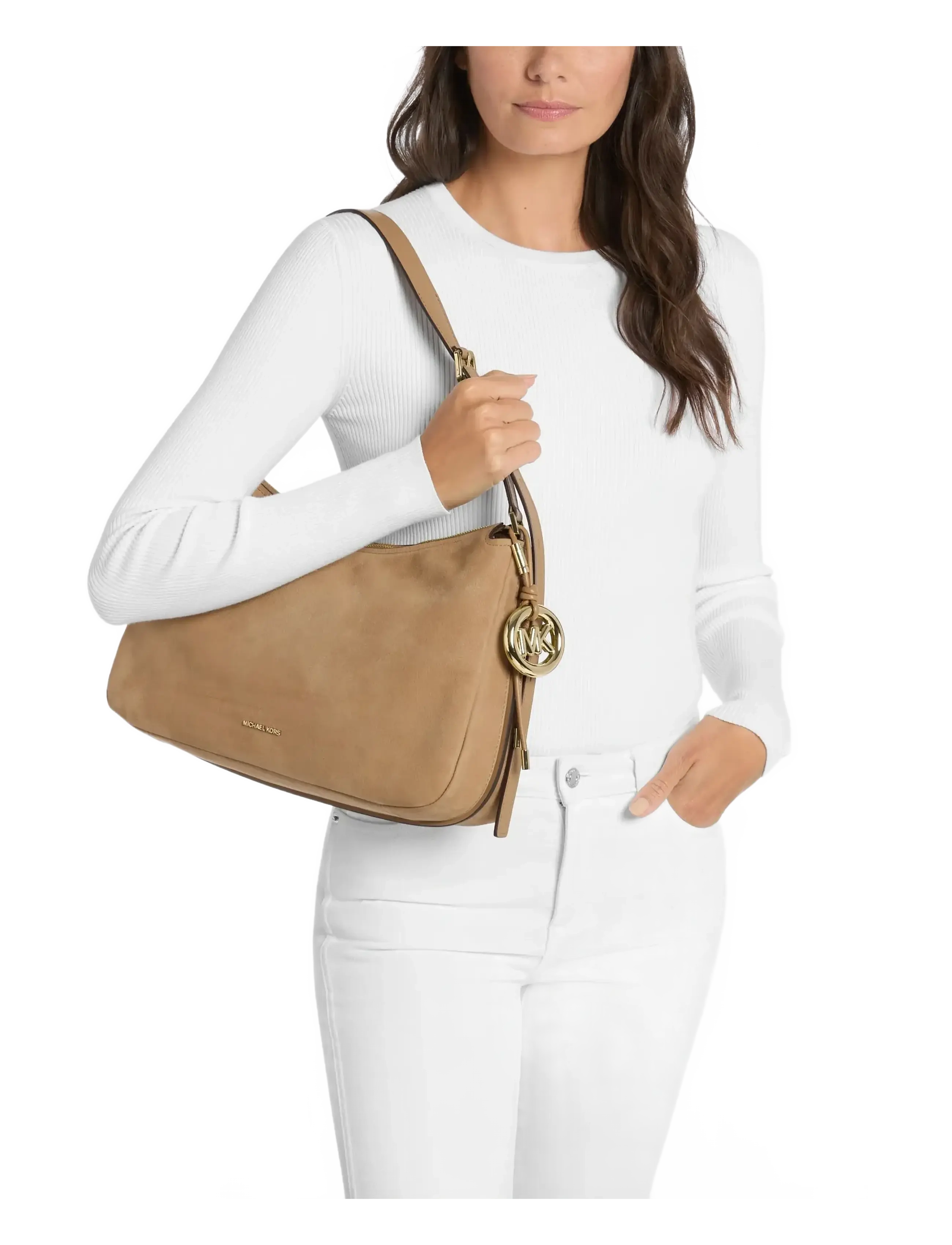 Michael Kors - MD TZ CONV SHLDR - husk - 2