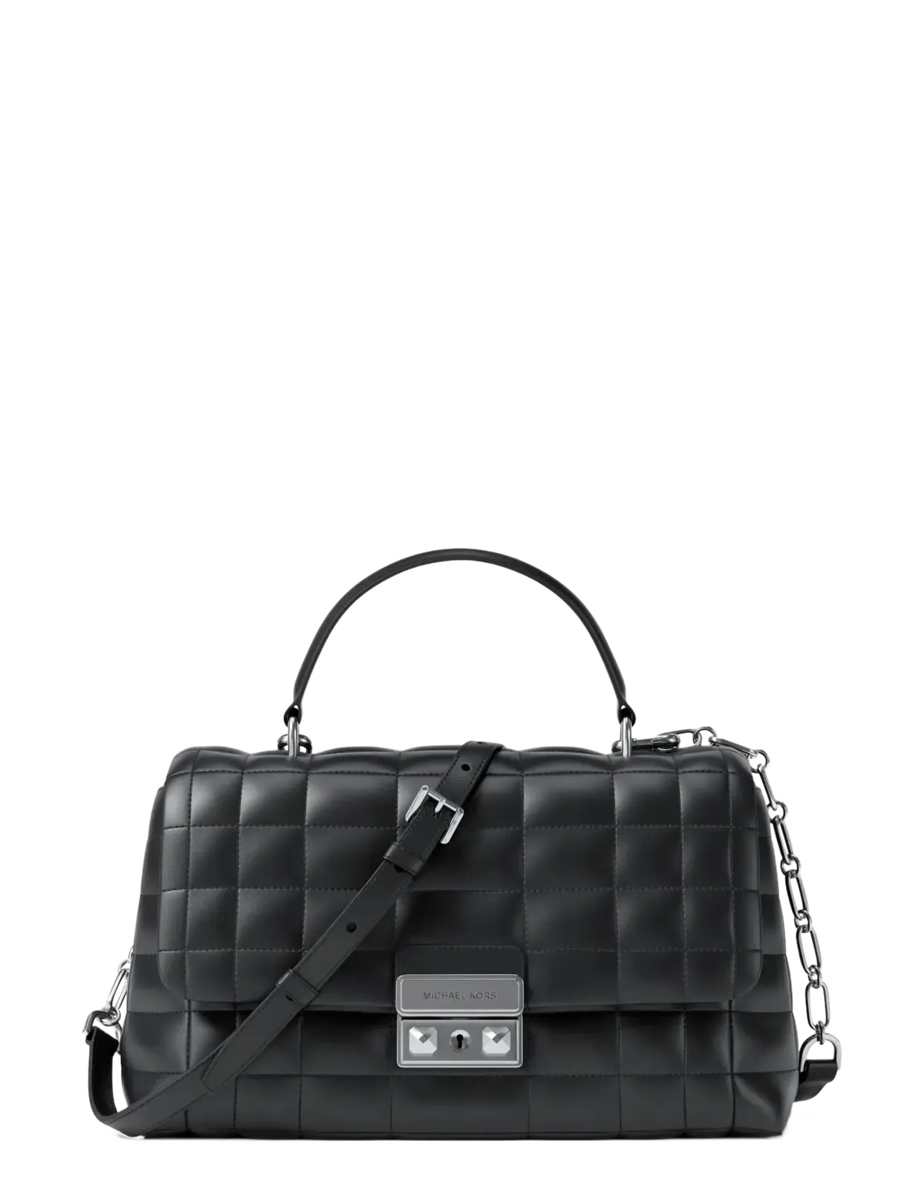 Michael Kors Md Th Satchel, Kvinder, Quiltet Satchel Taske, Sort, Str: ONE SIZE