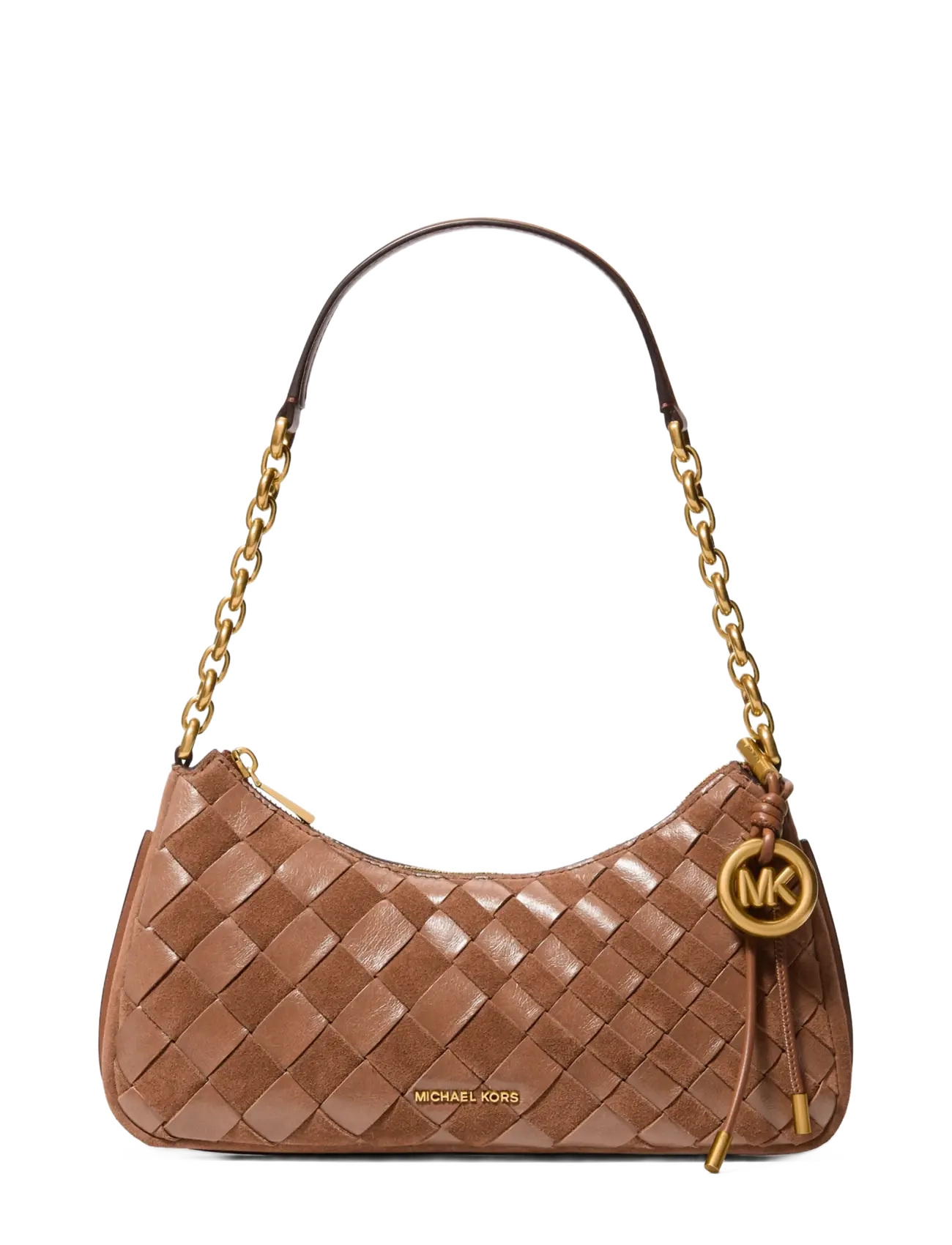 Michael Kors Md Chain Pouchette, Damen, Geflochtene Ketten-Pochette, Braun, Gr: One Size