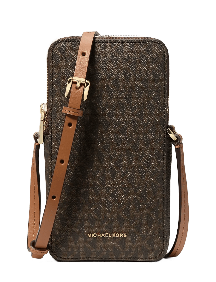 Michael Kors - SM NS DBL ZIP PHONE XBODY - crossbody bags - brn/acorn - 1