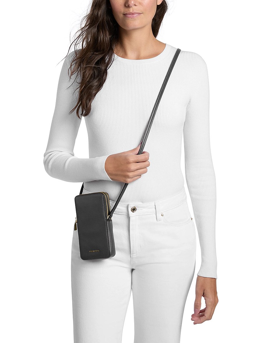 Michael Kors - SM NS DBL ZIP PHONE XBODY - crossbody bags - black - 0