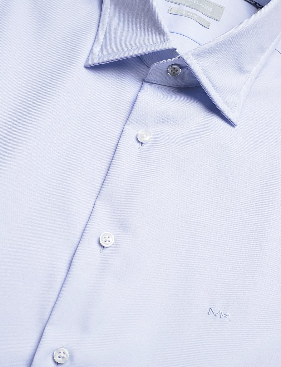 Michael Kors - 2PLY STRETCH TWILL SLIM FIT SHIRT - proginiai marškiniai - light blue - 3