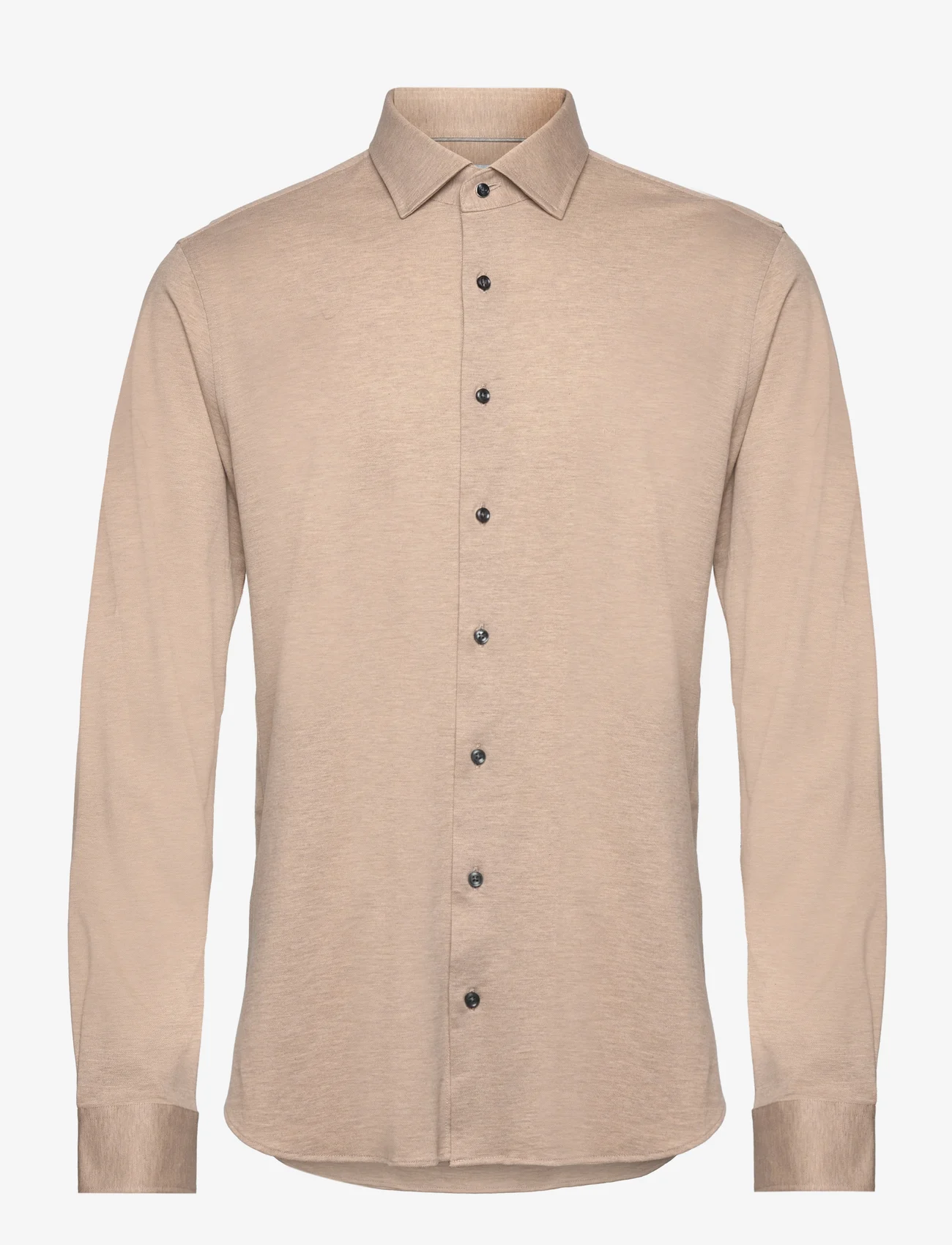 Michael Kors - SOLID PIQUE SLIM SHIRT - basic shirts - beige - 0