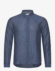 Michael Kors - STANDUP LINEN SLIM SHIRT - linen shirts - denim - 0
