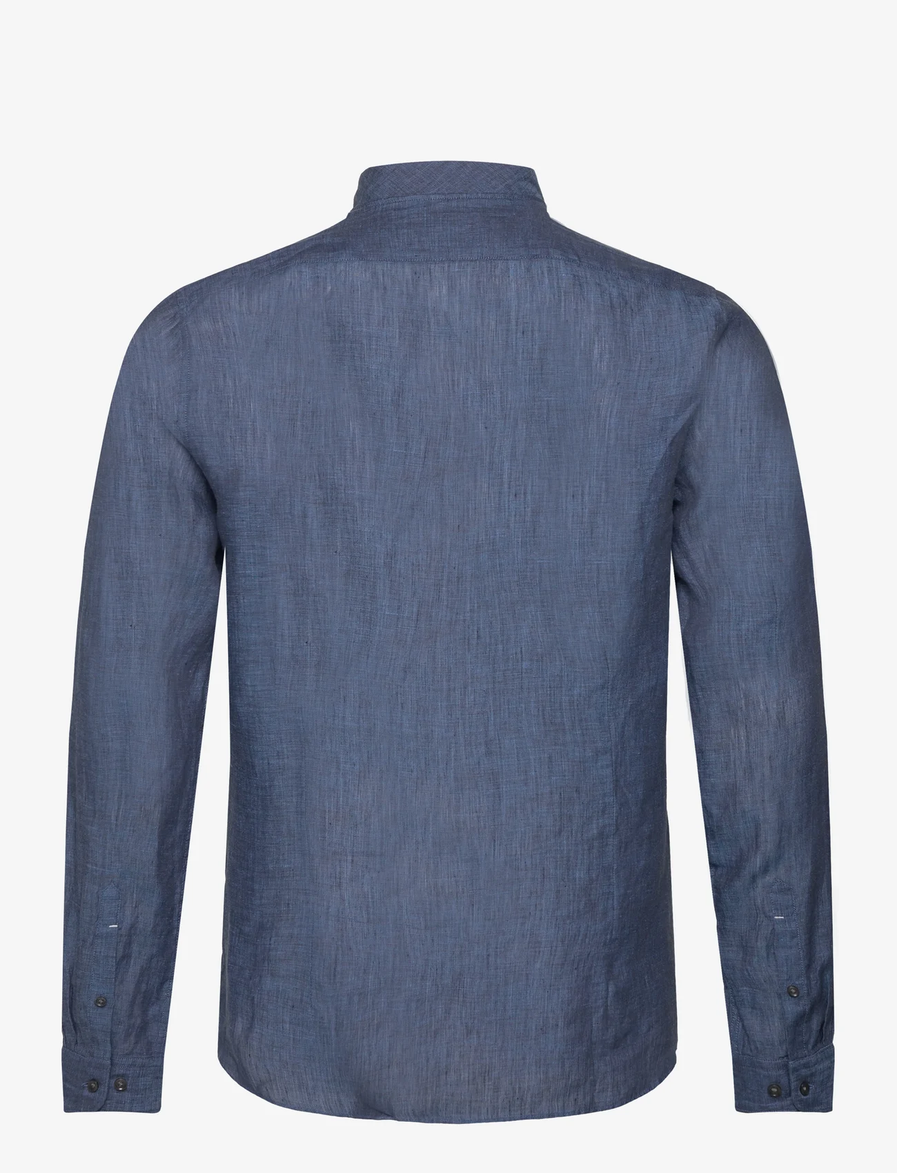 Michael Kors - STANDUP LINEN SLIM SHIRT - linen shirts - denim - 1