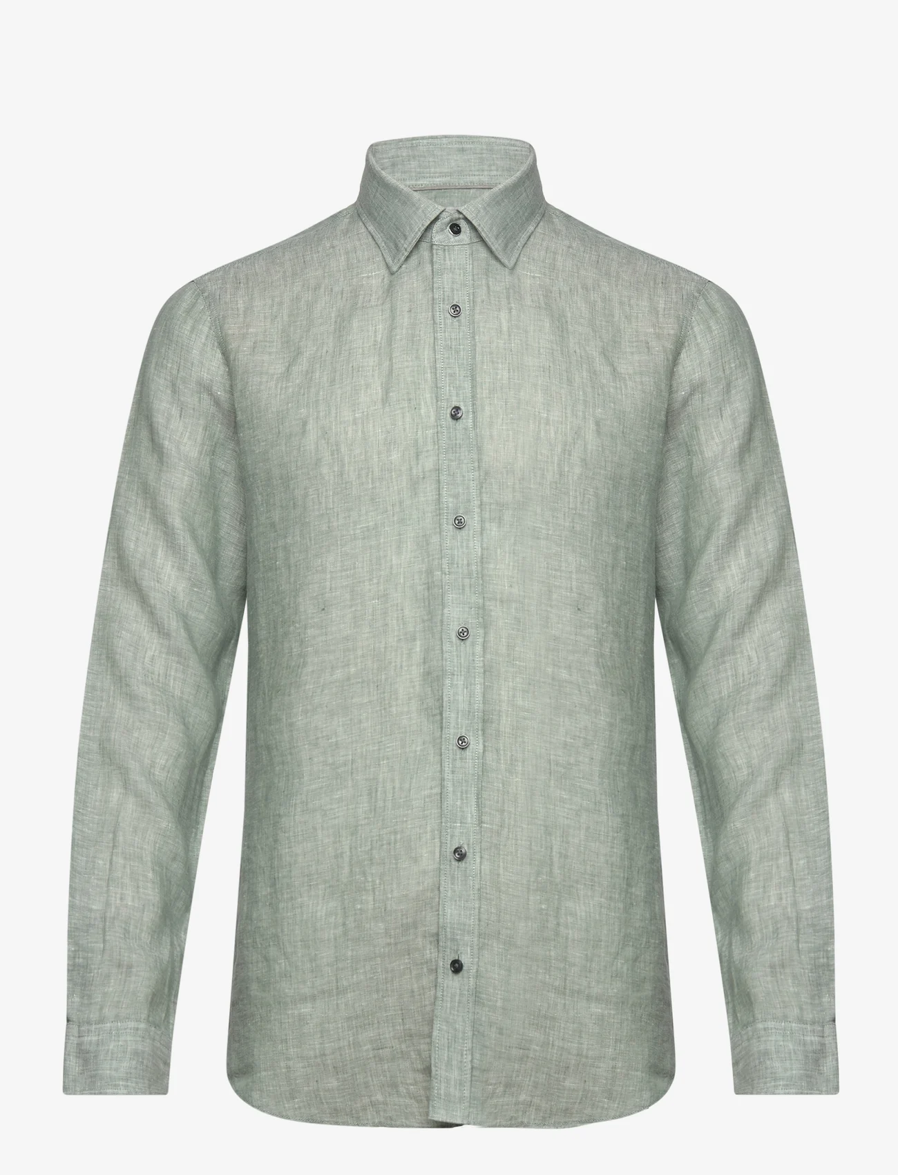 Michael Kors - LINEN SLIM FIT SHIRT - linen shirts - dark forest - 0