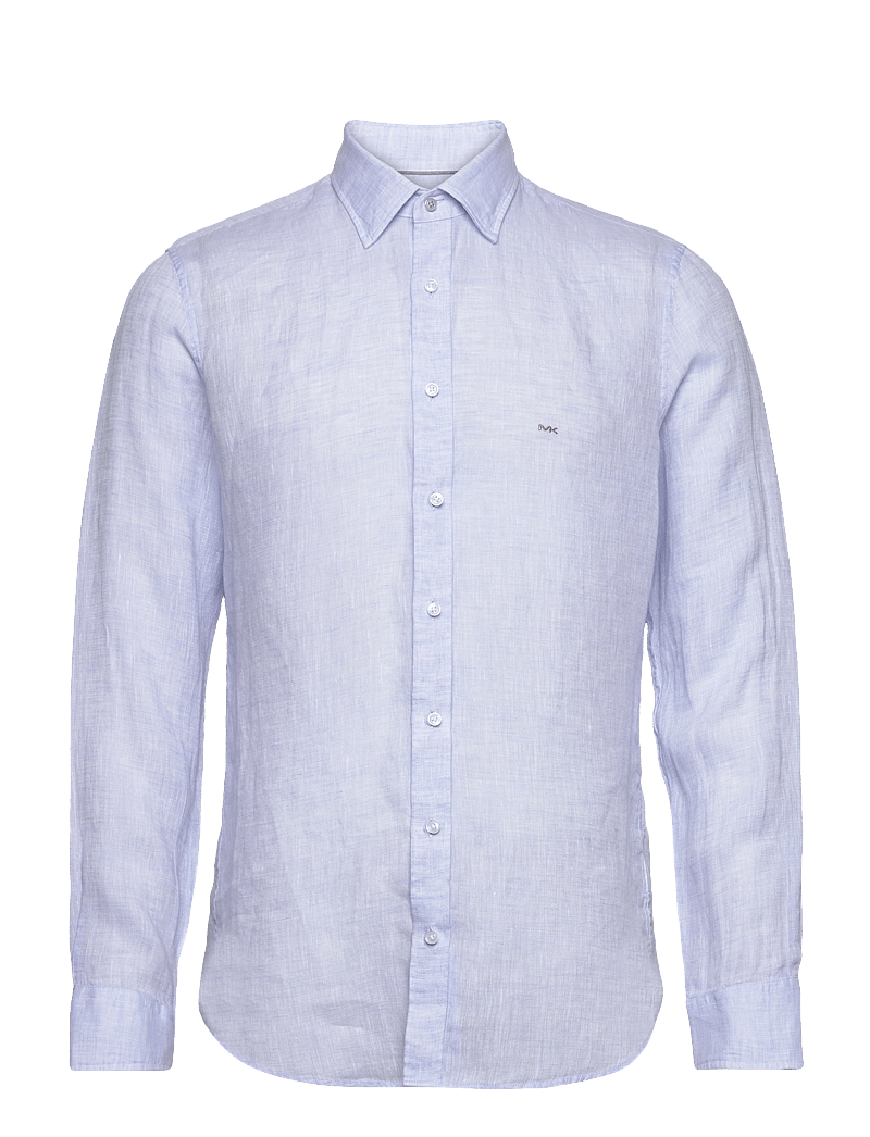 Michael Kors - LINEN SLIM FIT SHIRT - linneskjortor - light blue - 0