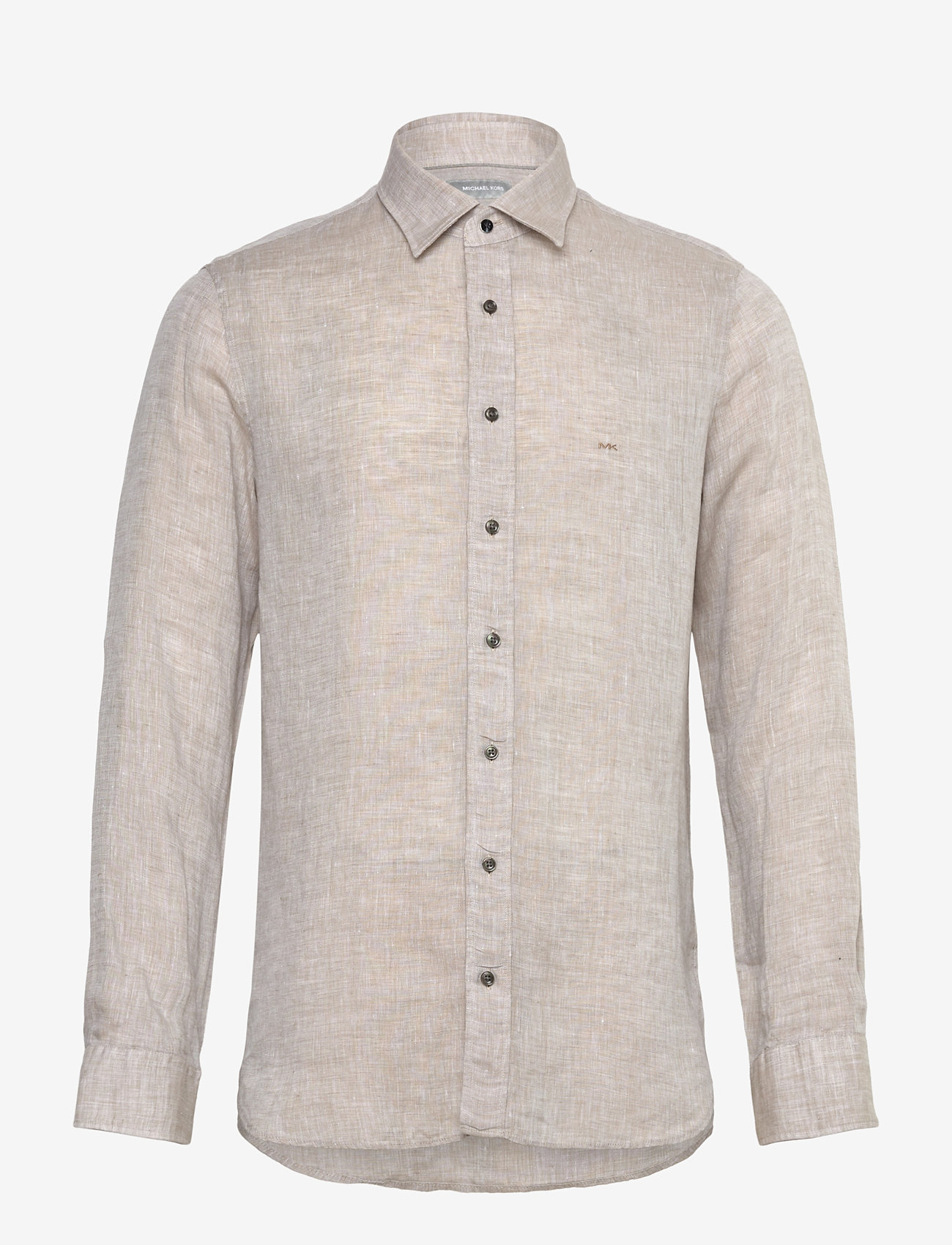 Michael Kors - LINEN SLIM FIT SHIRT - hørskjorter - taupe - 0