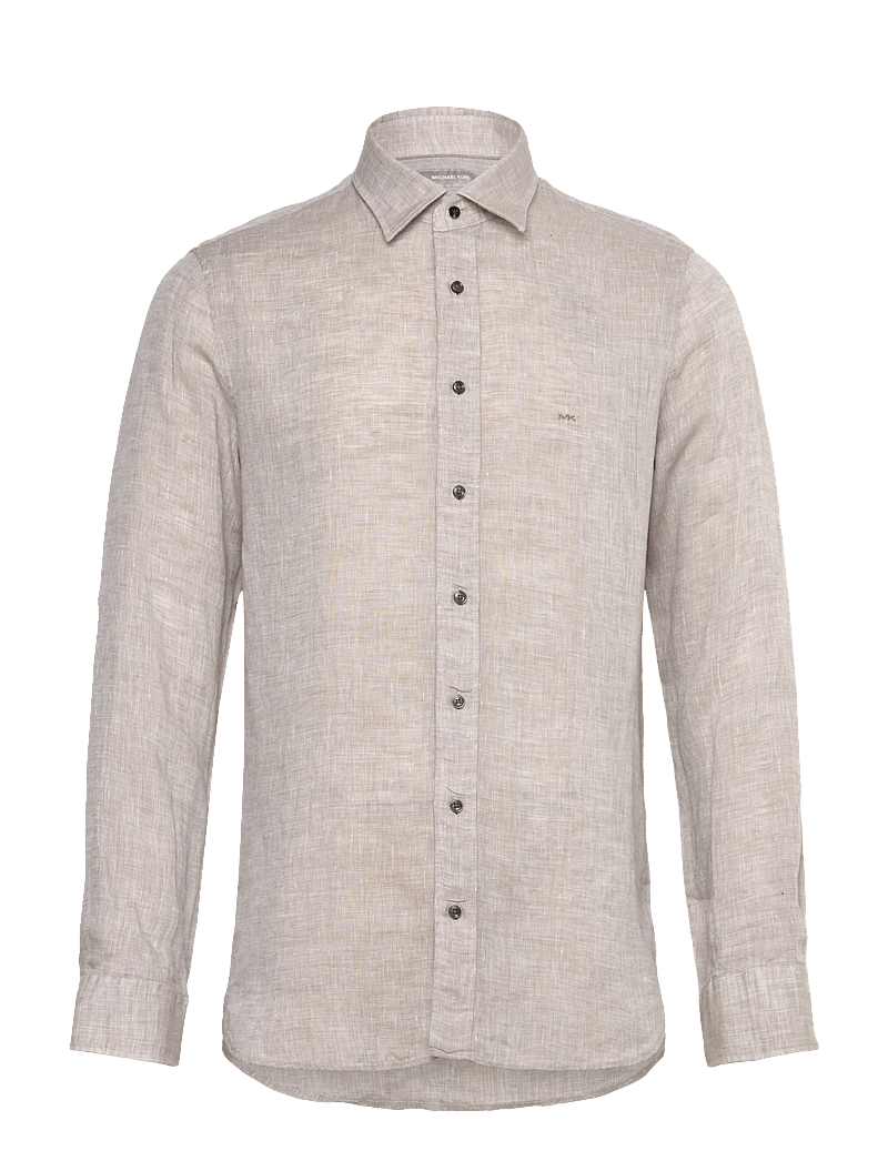 Michael Kors - LINEN SLIM FIT SHIRT - hørskjorter - taupe - 0