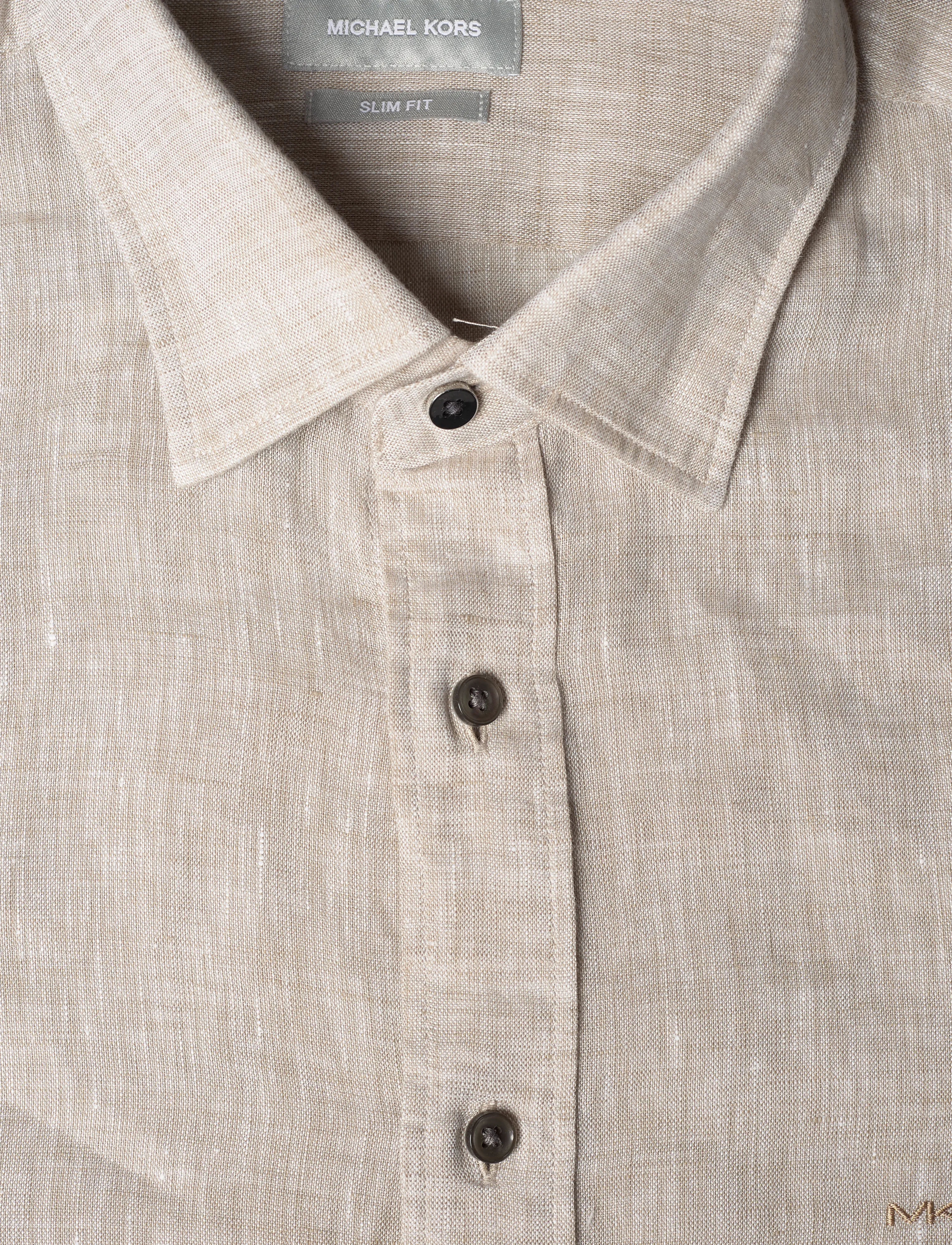 Michael Kors - LINEN SLIM FIT SHIRT - chemises de lin - taupe - 2