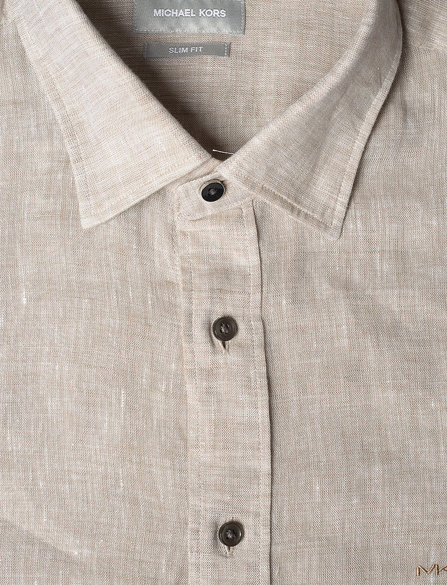 Michael Kors - LINEN SLIM FIT SHIRT - chemises de lin - taupe - 2