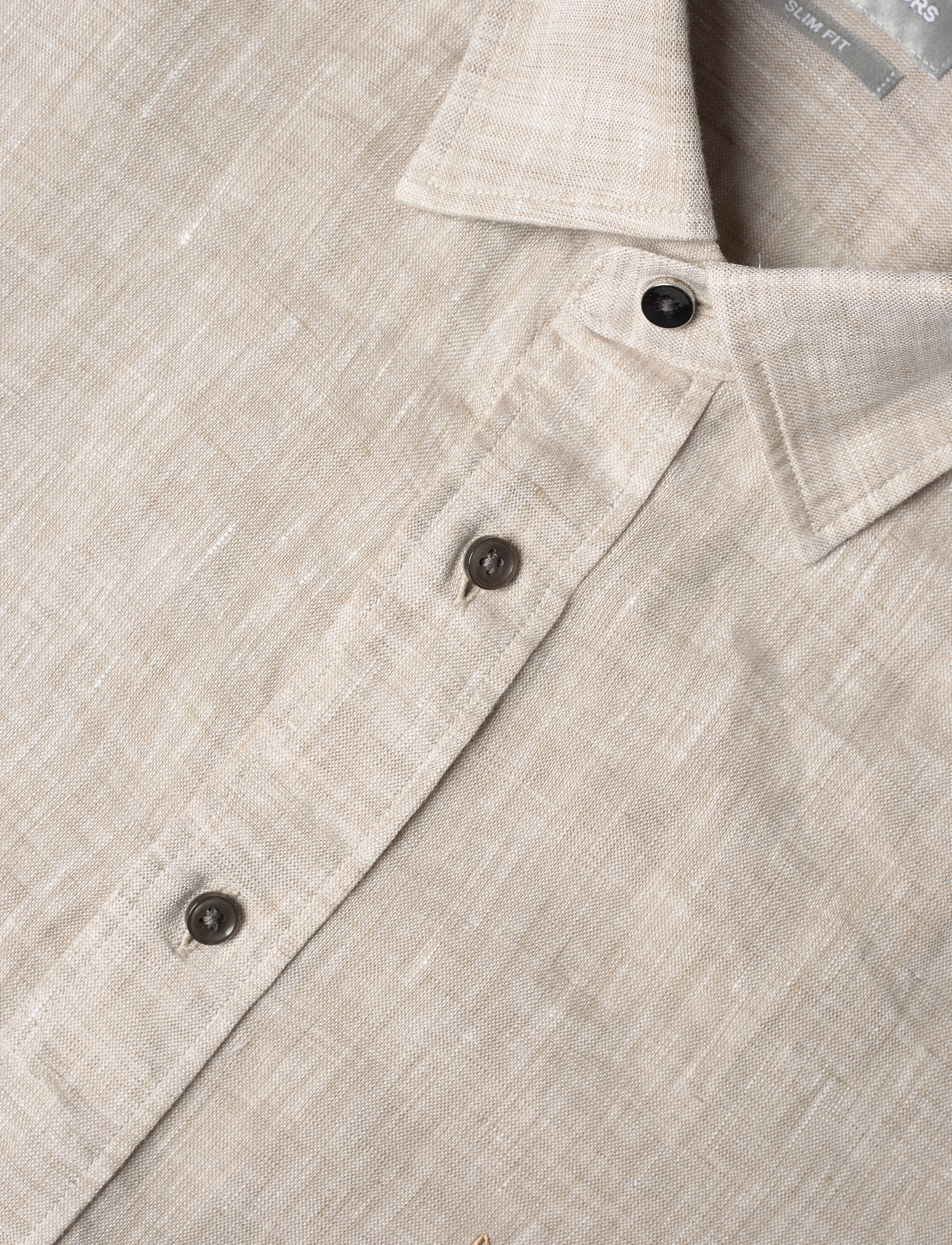 Michael Kors - LINEN SLIM FIT SHIRT - chemises de lin - taupe - 3