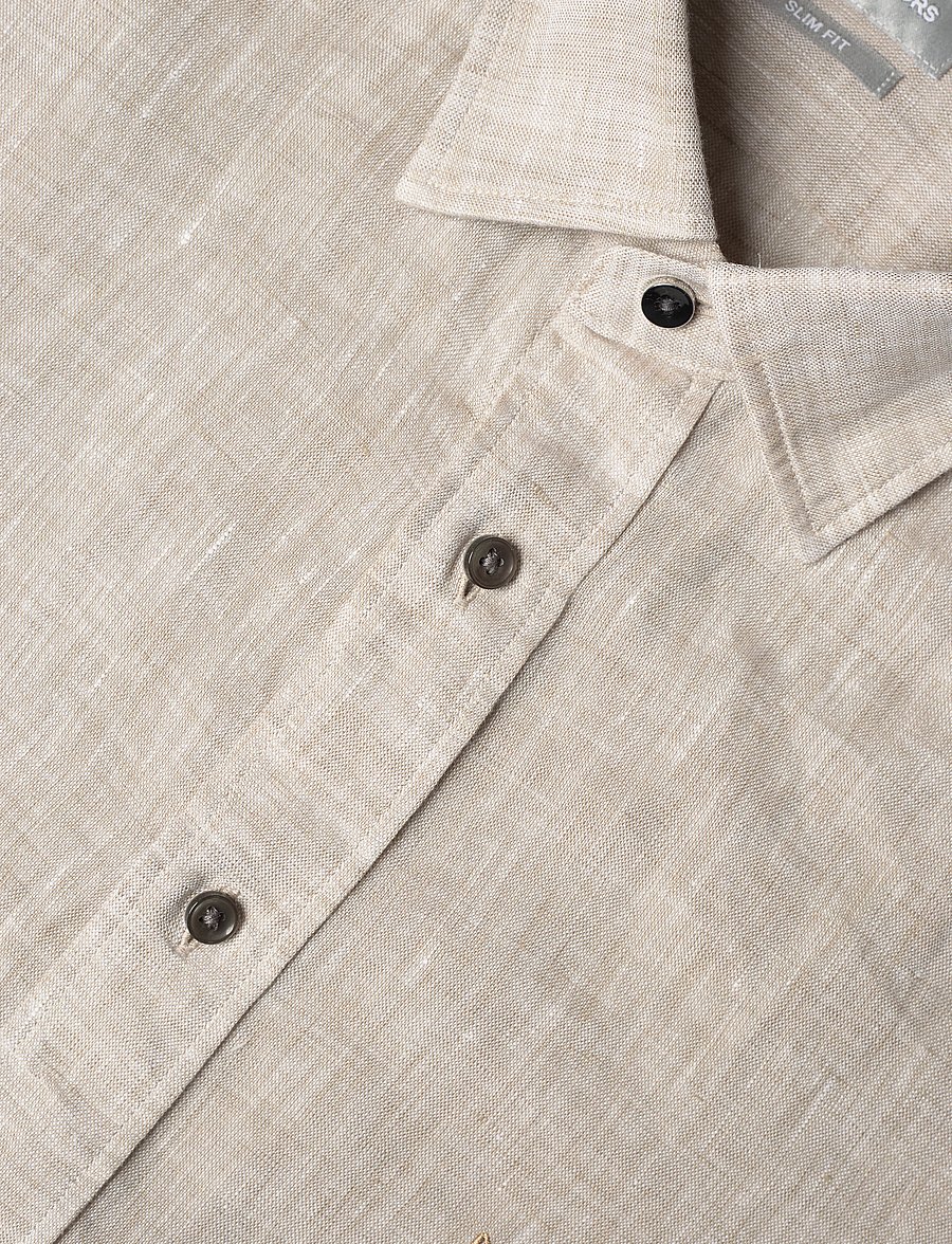 Michael Kors - LINEN SLIM FIT SHIRT - chemises de lin - taupe - 3