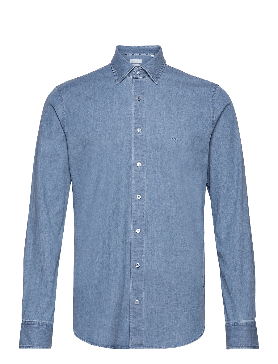 Michael Kors - REAL INDIGO SLIM SHIRT - teksasärgid - bleached indigo - 0