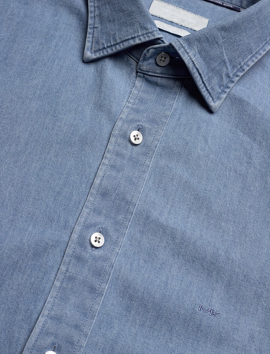 Michael Kors - REAL INDIGO SLIM SHIRT - teksasärgid - bleached indigo - 3