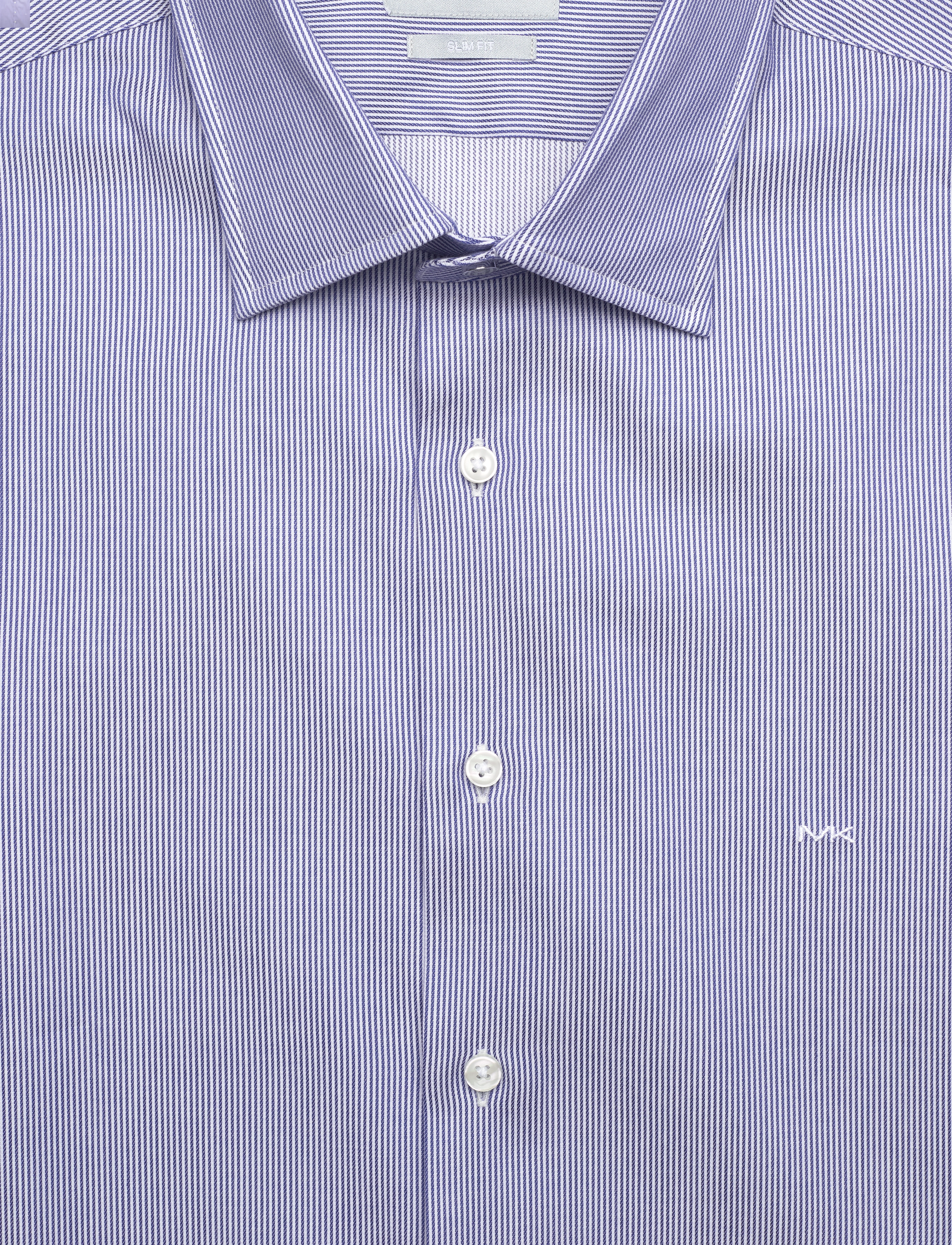 Michael Kors - 2PLY FINE STRIPE SLIM SHIRT - blue - 3