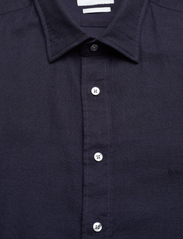Michael Kors - WASHED COTTON WOOL SLIM SHIRT - basic shirts - navy - 2