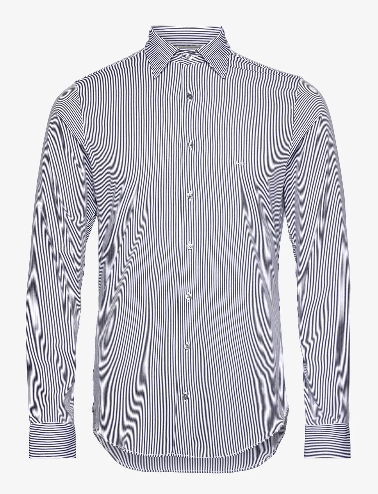 Michael Kors - PERFORM STRETCH STRIPE SLIM SHIRT - business shirts - navy - 0