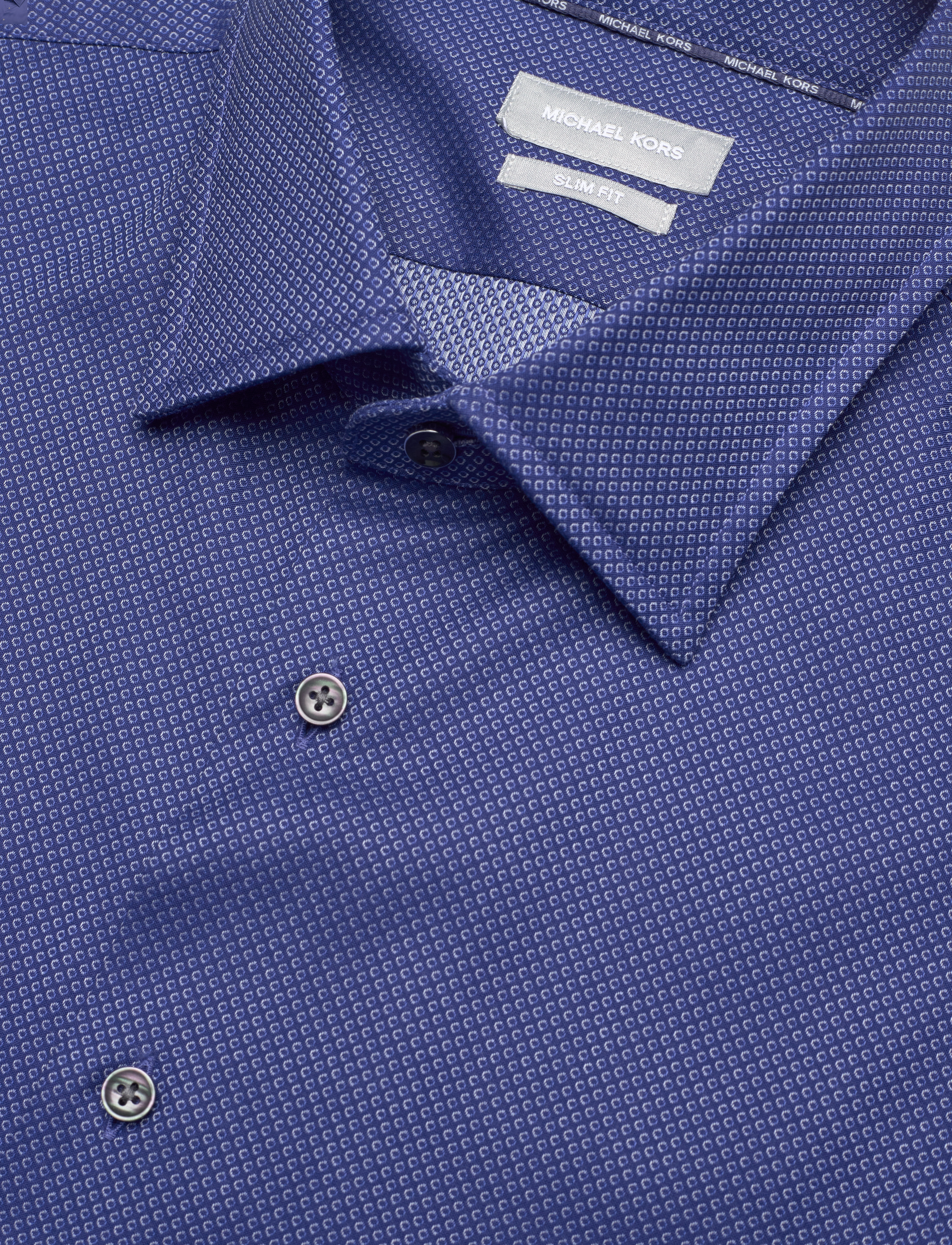 Michael Kors - DIAMOND DOBBY SLIM SHIRT - blue multi - 3