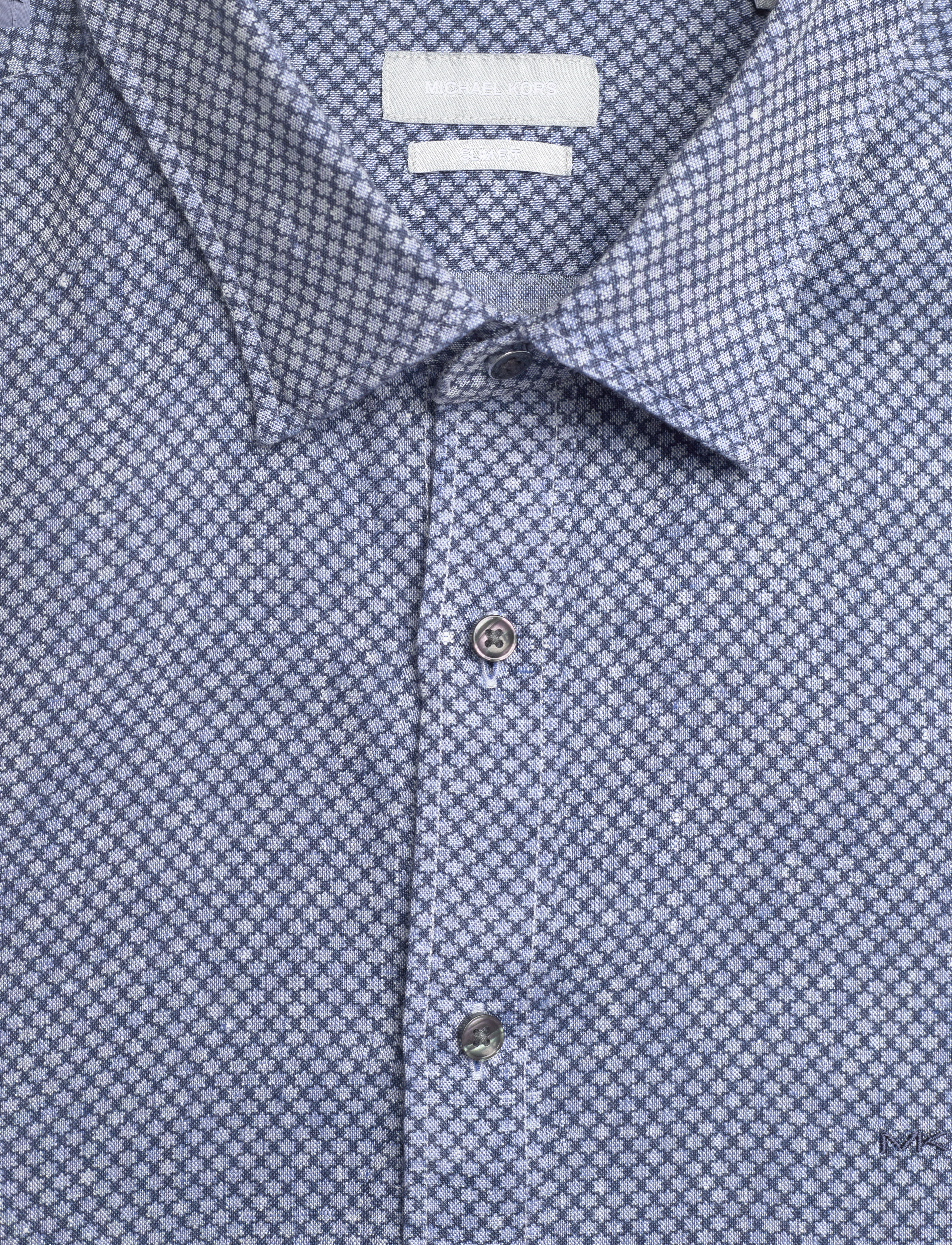 Michael Kors - LINEN PRINT SLIM SHIRT - navy - 2