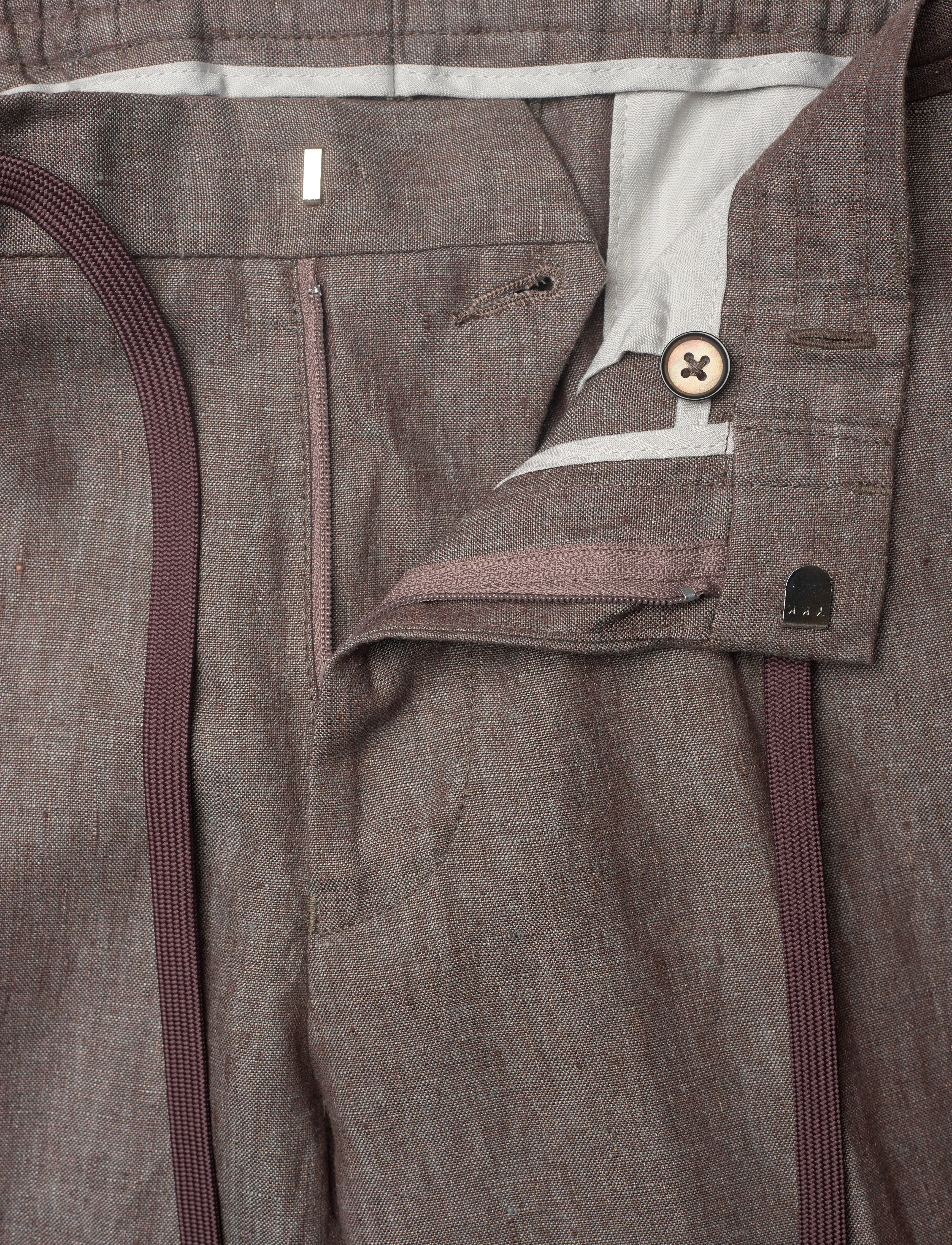 Michael Kors - PURE LINEN PANT DRAWSTRING - brown - 3