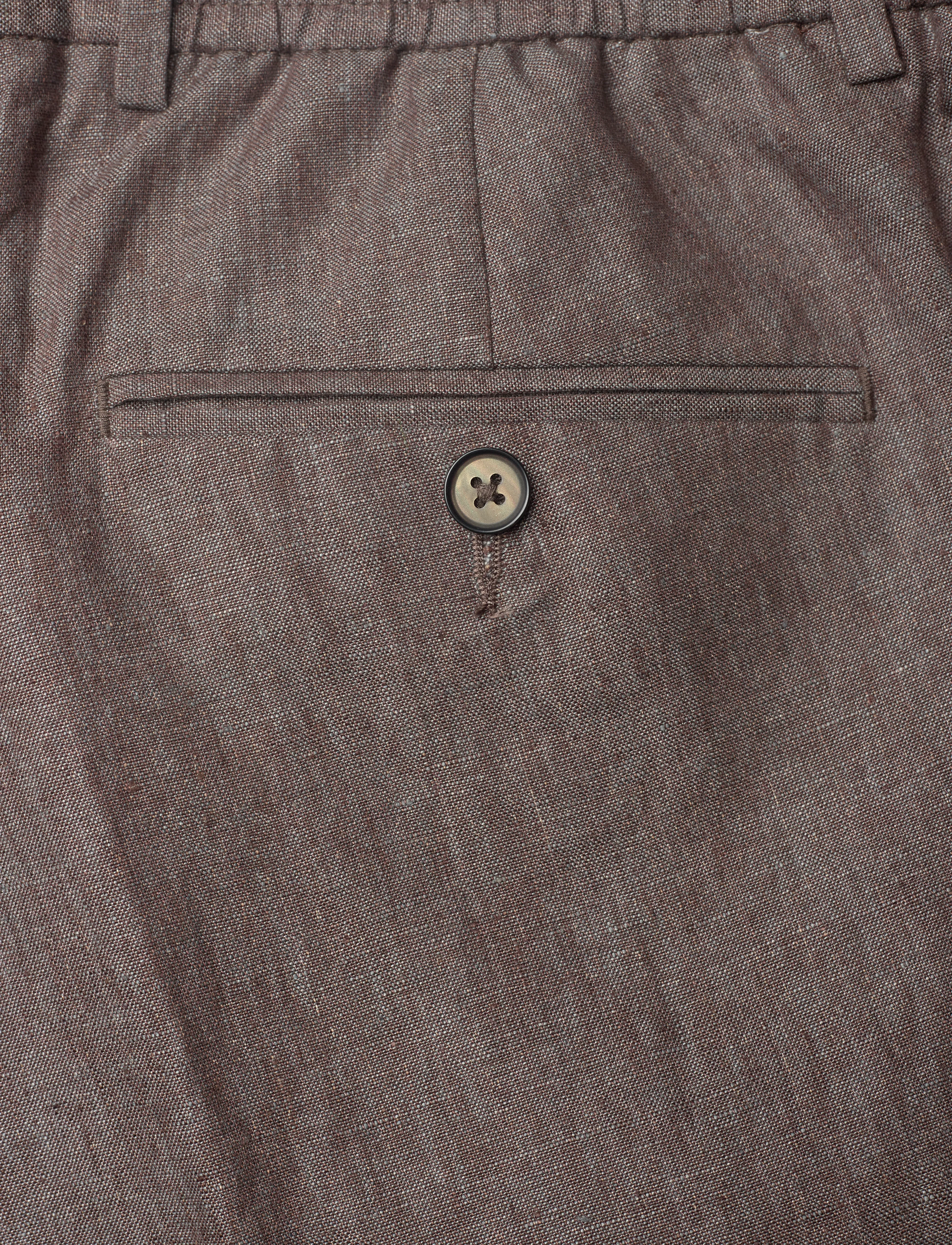 Michael Kors - PURE LINEN PANT DRAWSTRING - brown - 4