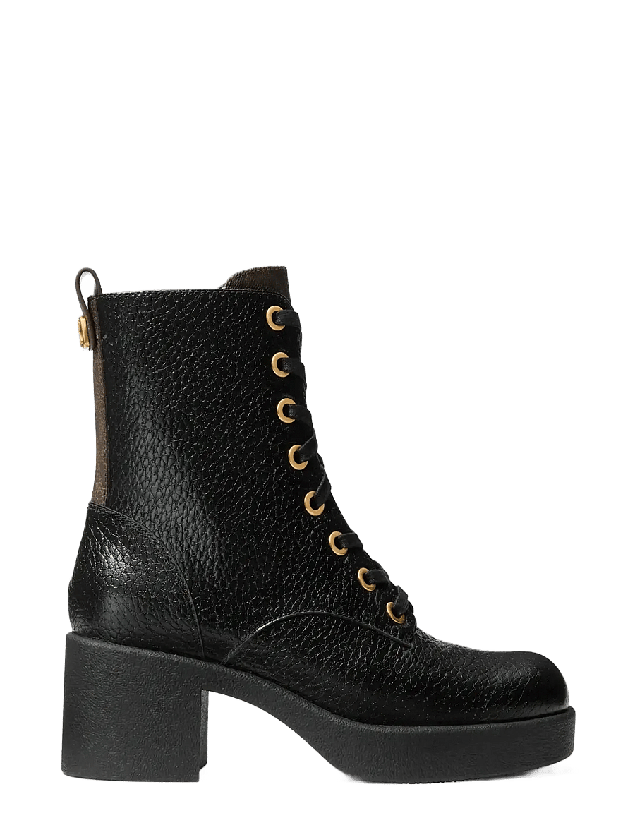 Michael Kors - BRYANT LACE UP BOOTIE - støvletter - blk/brown - 0