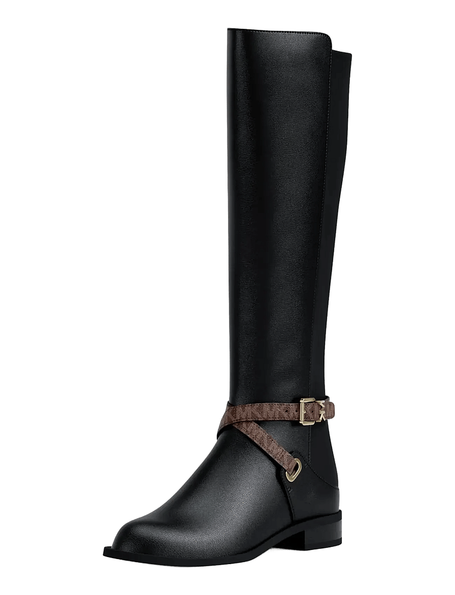 Michael Kors - RACHEL FLAT BOOT - põlveni saapad - blk/brown - 1