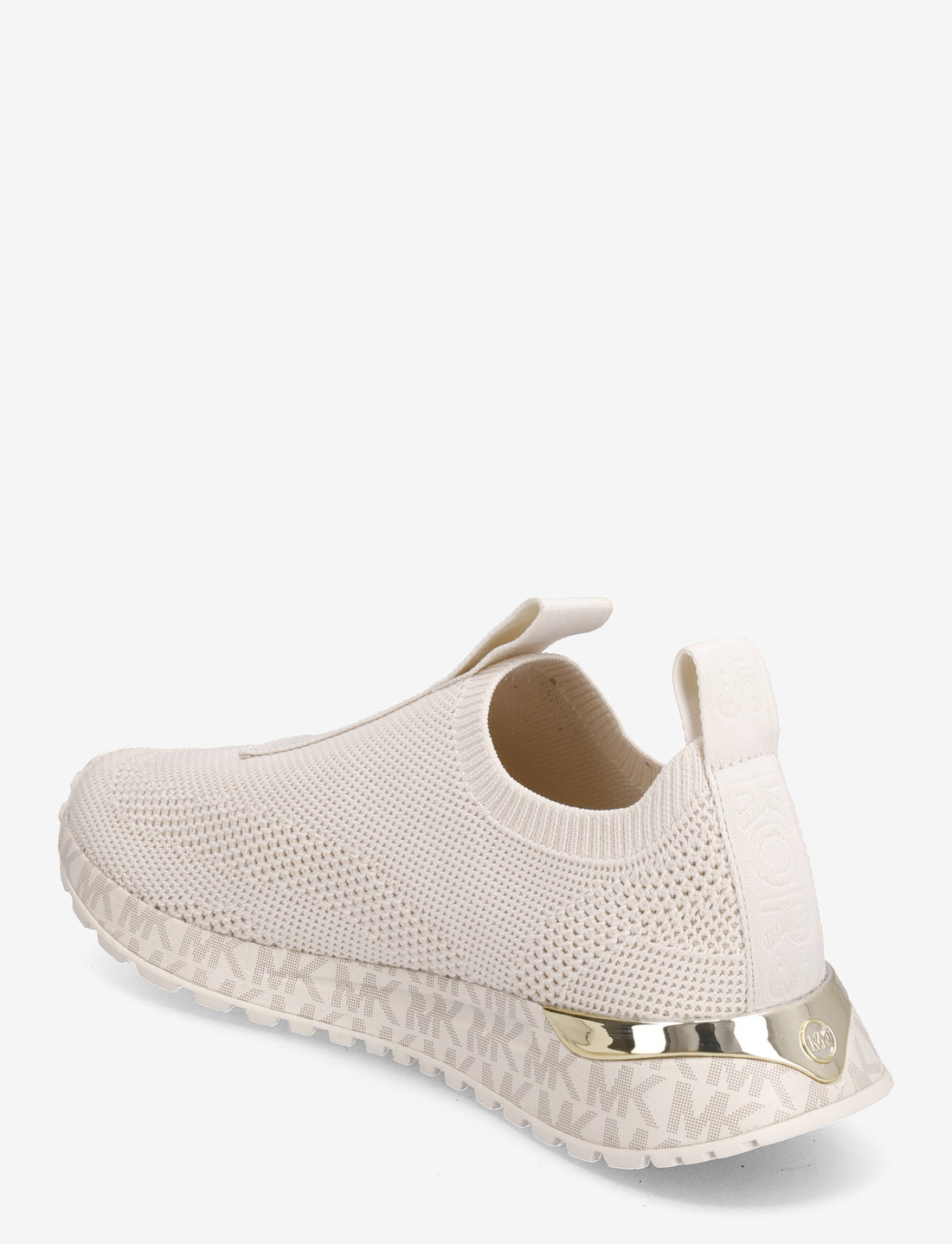 Cream slip top on sneakers