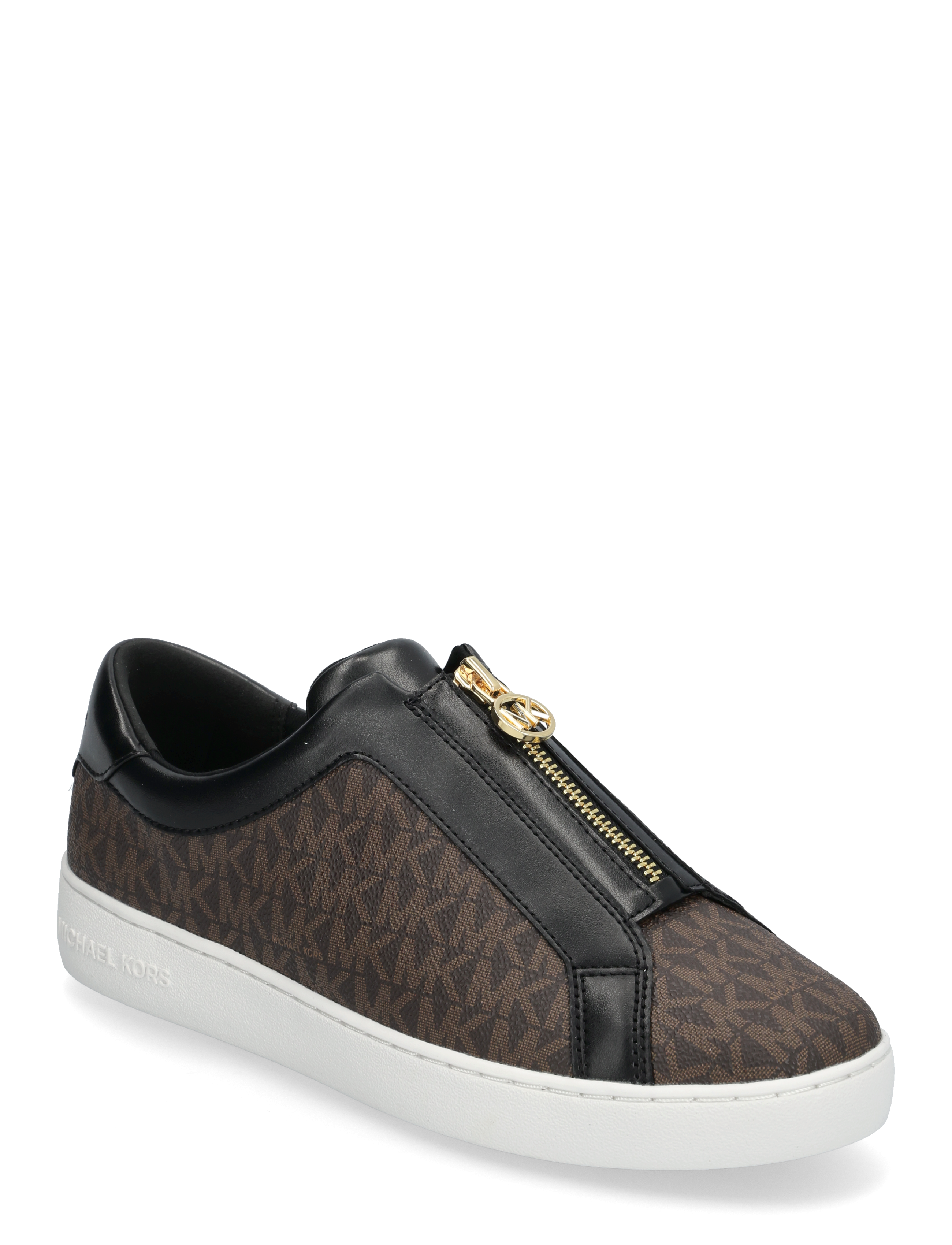 Michael Kors Keaton Zip Slip On, 35, Brown, Sneakers > Sneakers Med Lav Top, Dame