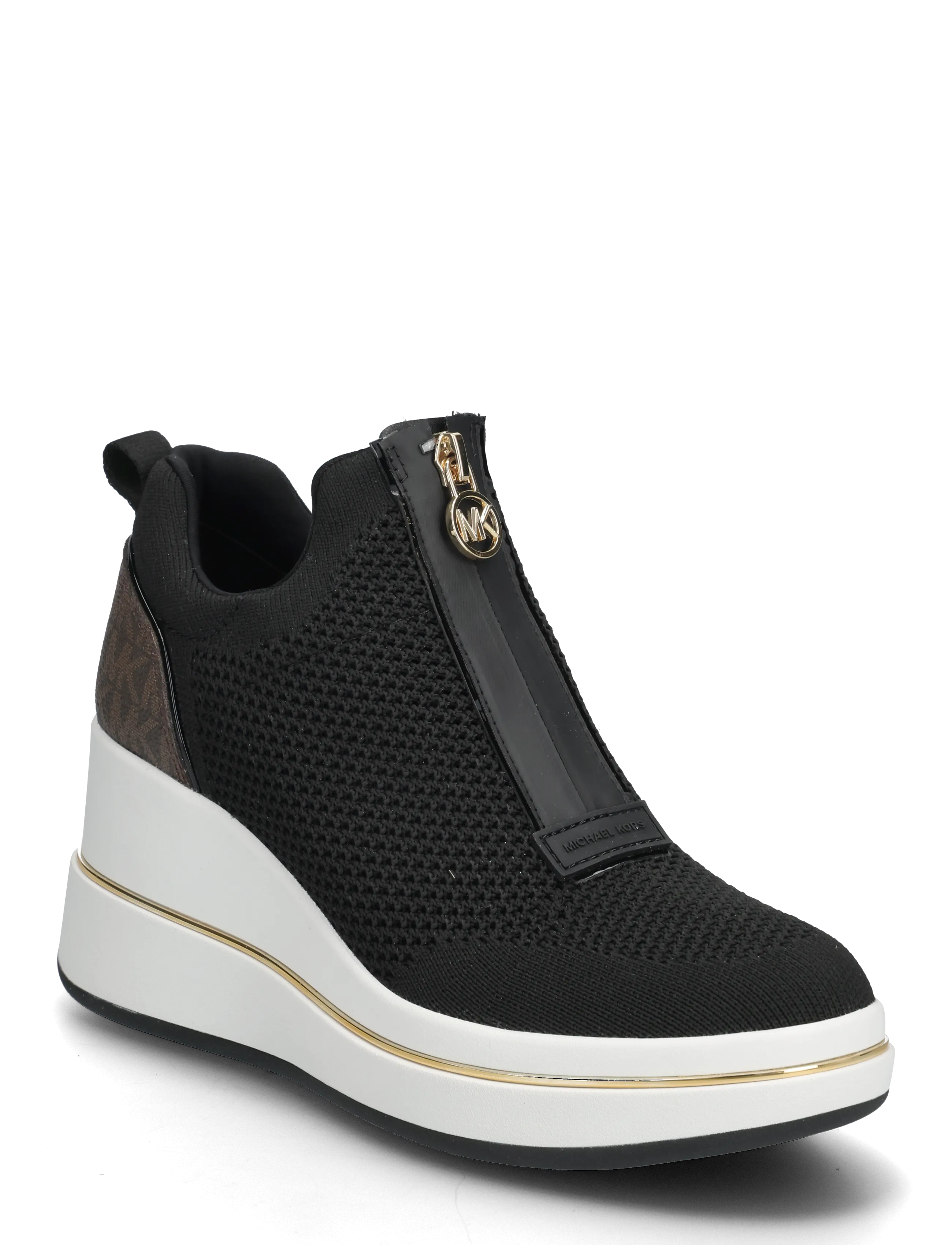 Michael Kors EMMY WEDGE ZIP SLIP ON - Slip-on sneakers - BROWN MULTI / black