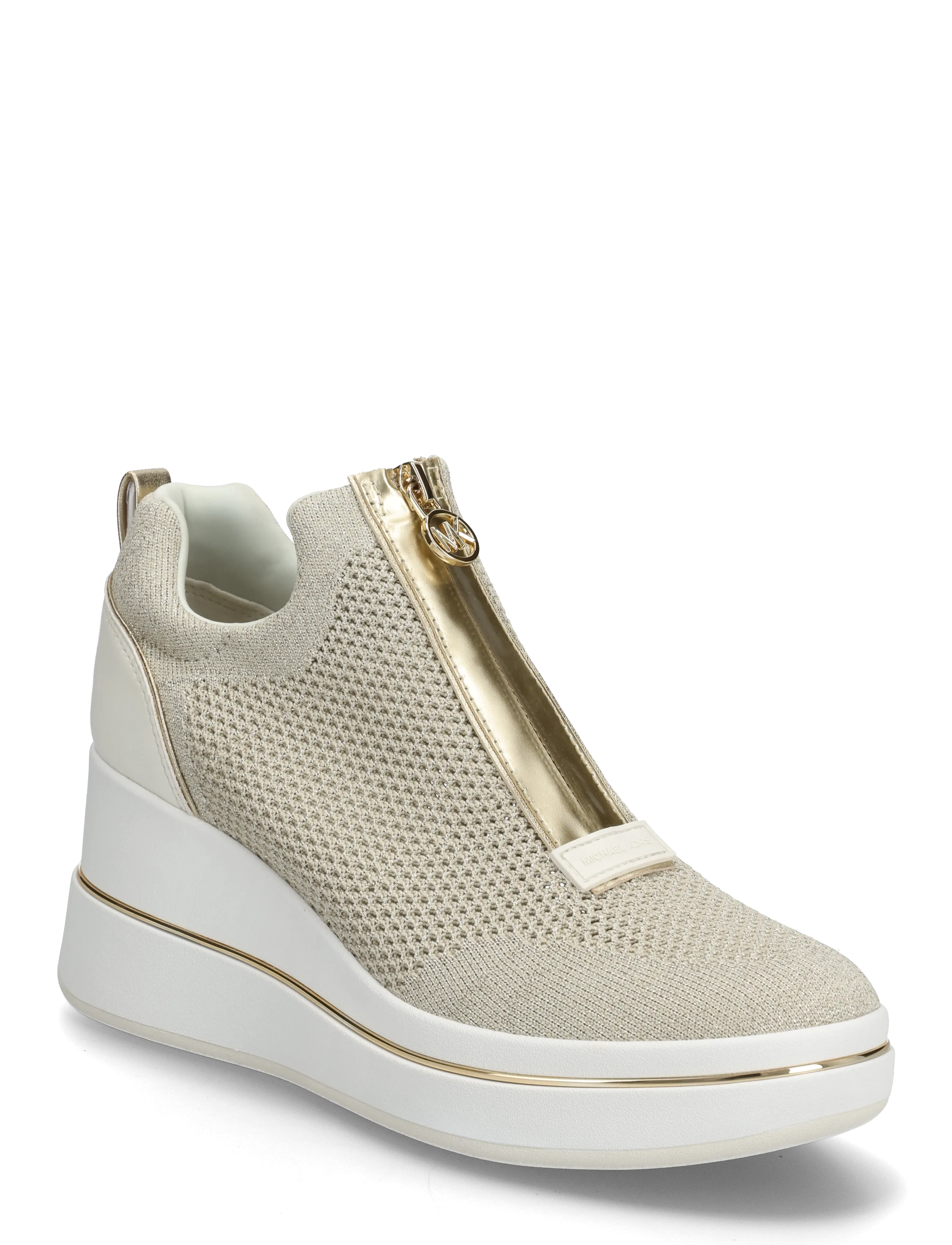 Michael Kors Emmy Wedge Zip Slip On, 42, Gold, Sneakers > Slip On-Sneakers, Dame