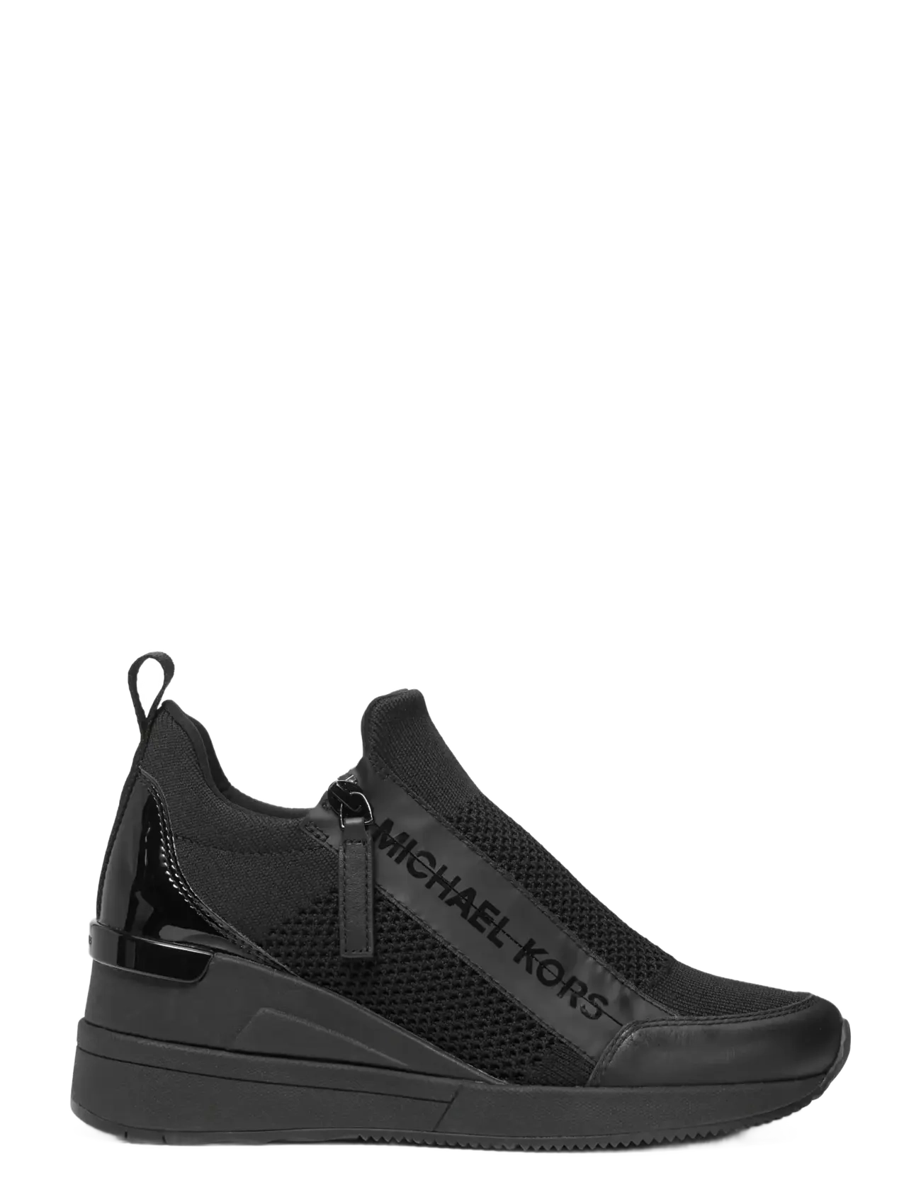 Michael Kors Willis Wedge Trainer, Kvinder, Kilehæl Sneaker, Sort, Str: 42