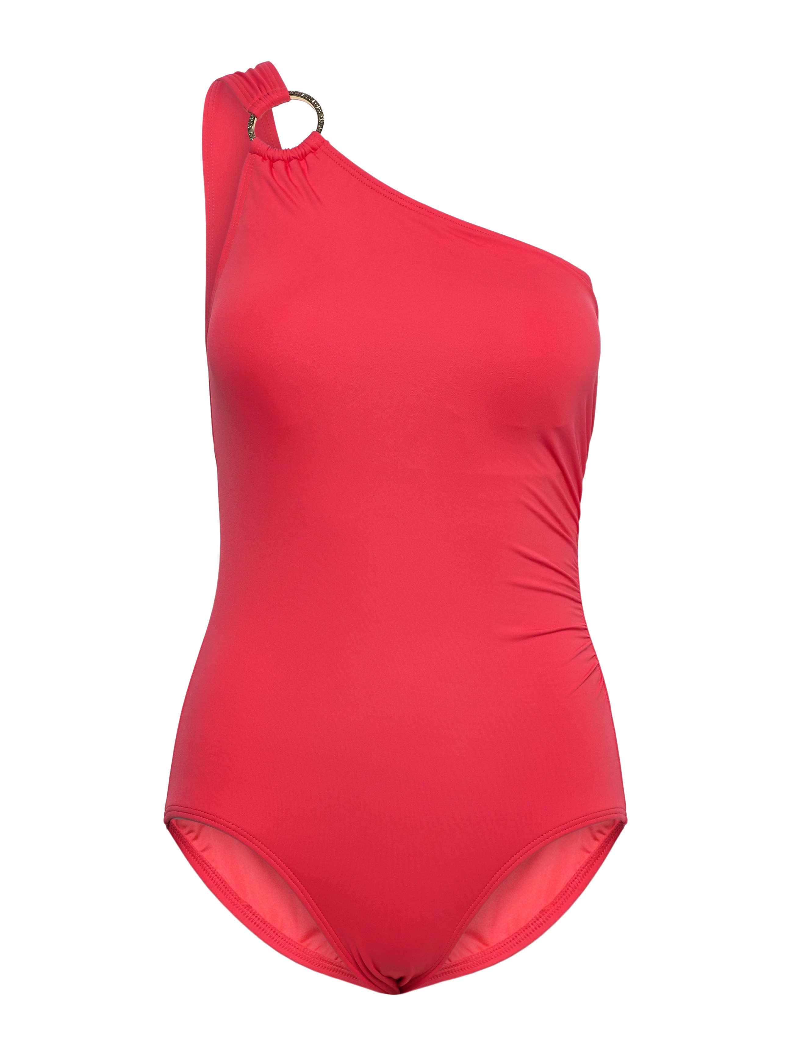 Michael Kors Swimwear - Iconic Solids Logo Ring Oneshoulder Onepiece - sangria - 1